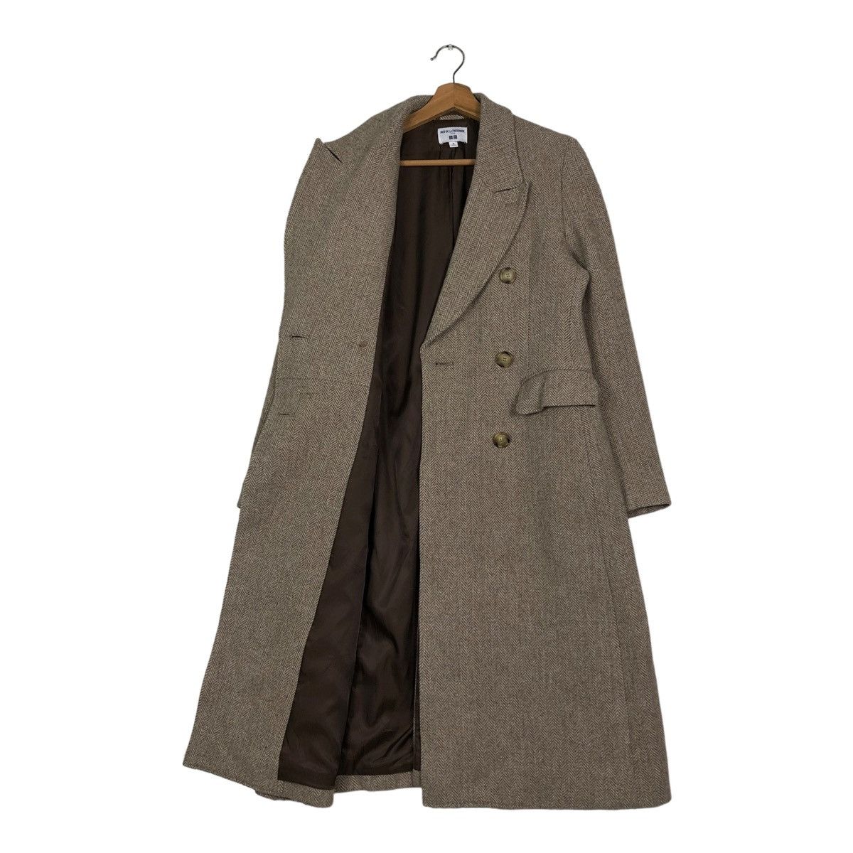 Japanese Brand 🔥RICH BROWN WOOL HERRINGBONE LONG JACKET ISSEY MIYAKE Size M / US 6-8 / IT 42-44 - 12 Thumbnail