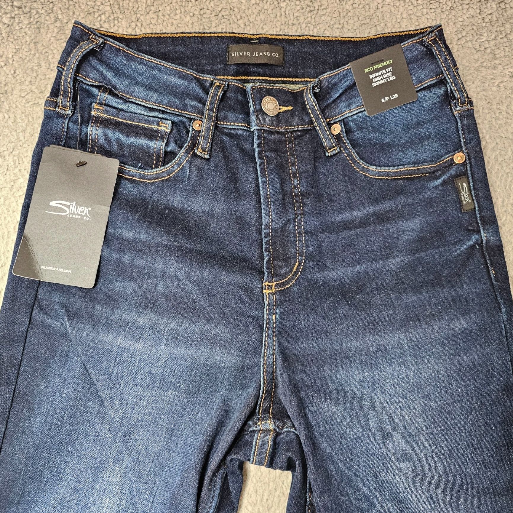 Silver Jeans Co. Silver Jeans Womens Small 29" Infinite Fit High Rise Skinny Leg Stretch Cotton Size 28" / US 6 / IT 42 - 4 Thumbnail