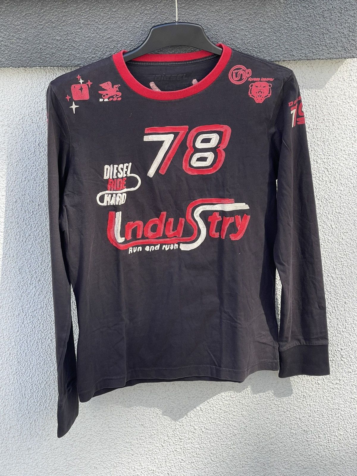 Diesel Y2K Diesel Ride Hard painted Longsleeve tee vintage Size US S / EU 44-46 / 1 - 3 Thumbnail