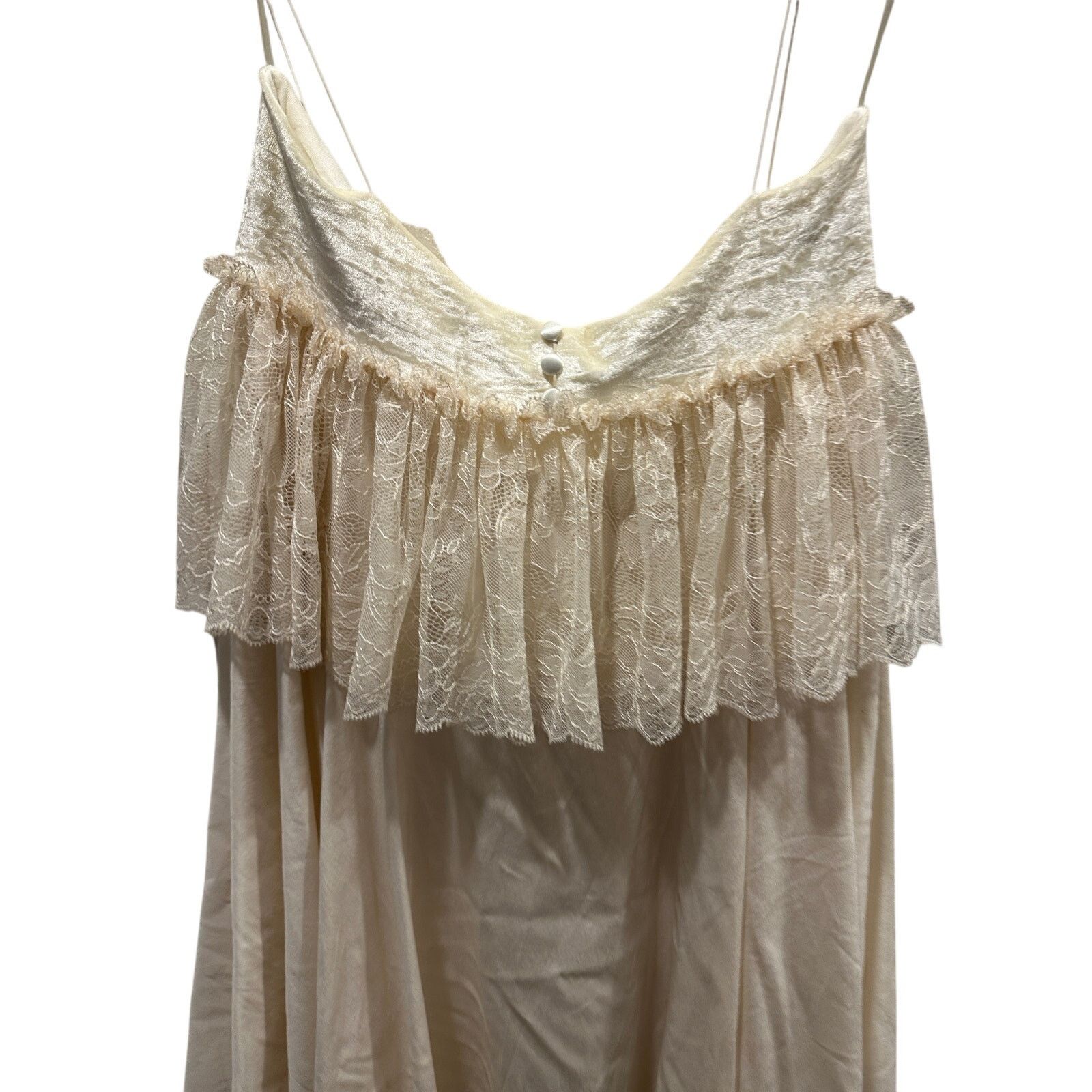 Other Amoralle Ivory Tasseled Lace & Chiffon Ruffle Lingerie Slip Size M / US 6-8 / IT 42-44 - 10 Thumbnail