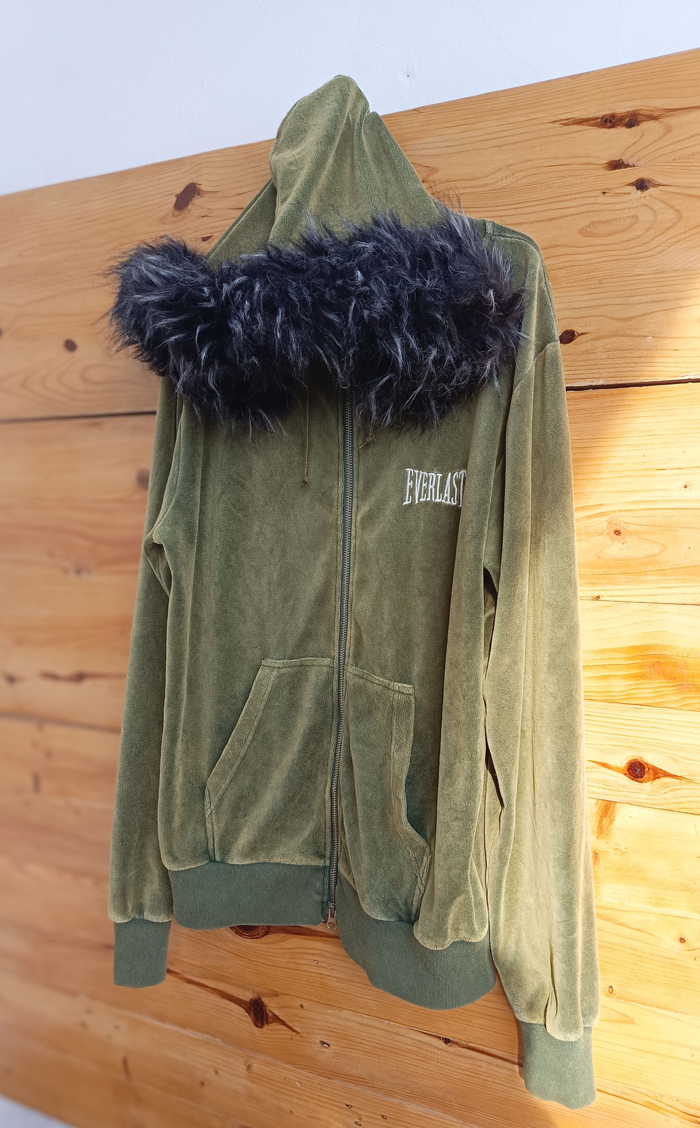 Hysteric Glamour 2000's Everlast Fur Faux Velour Hoodie Rust Green Size US L / EU 52-54 / 3 - 3 Thumbnail