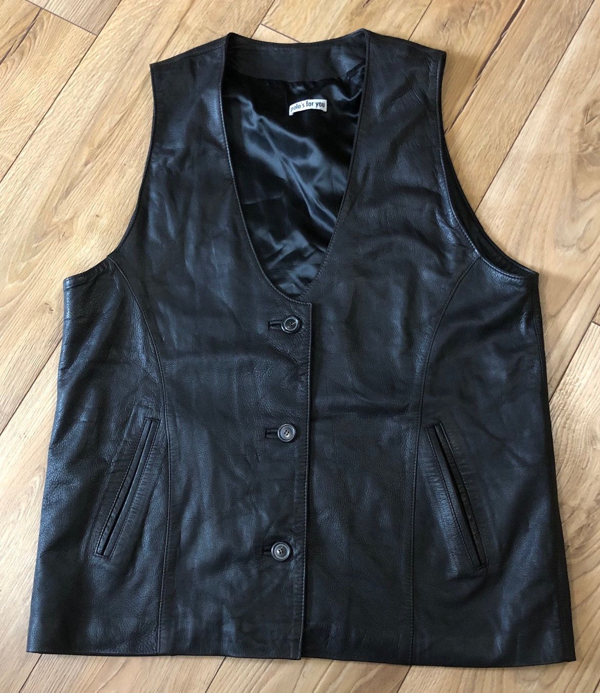 Leather Long brown leather vest 3XL-5XL Size US XXL / EU 58 / 5 - 1 Thumbnail