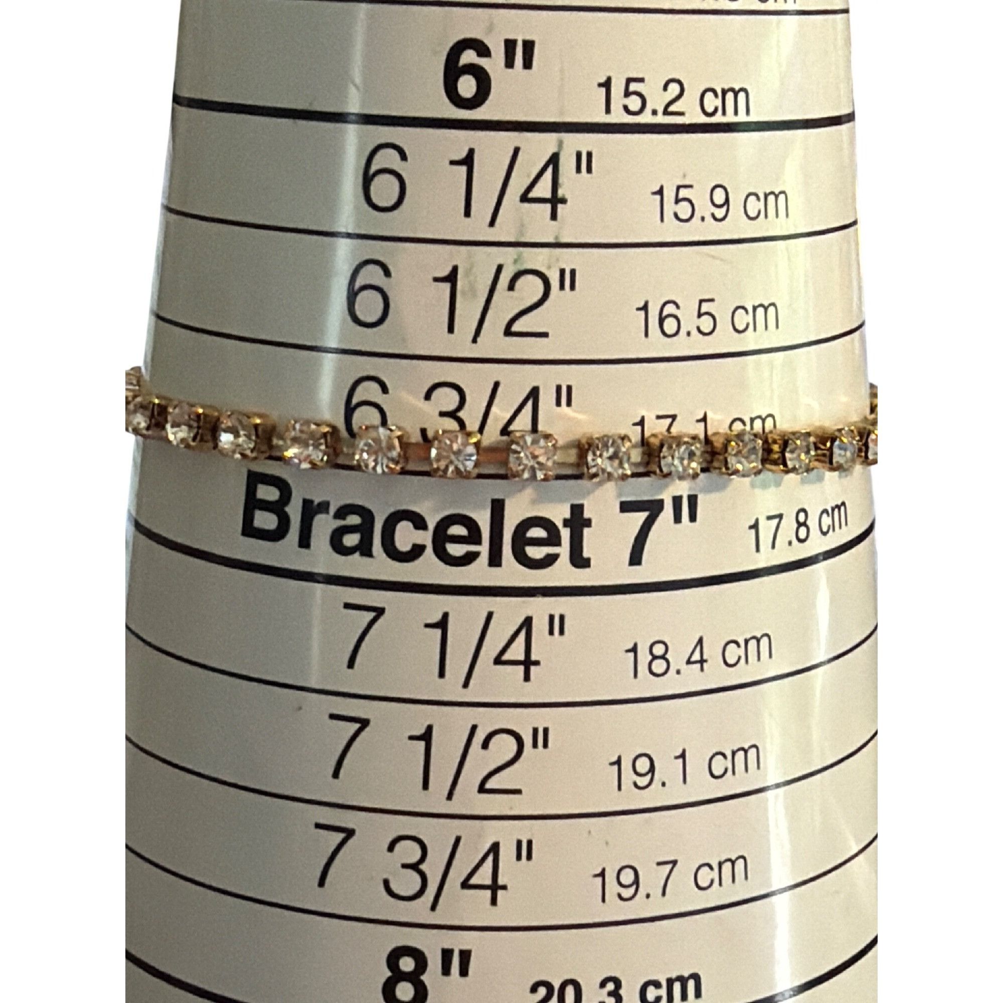 Other Vintage Gold Tone Tennis Bracelet Round Clear Rhinestones Fo Size ONE SIZE - 3 Thumbnail