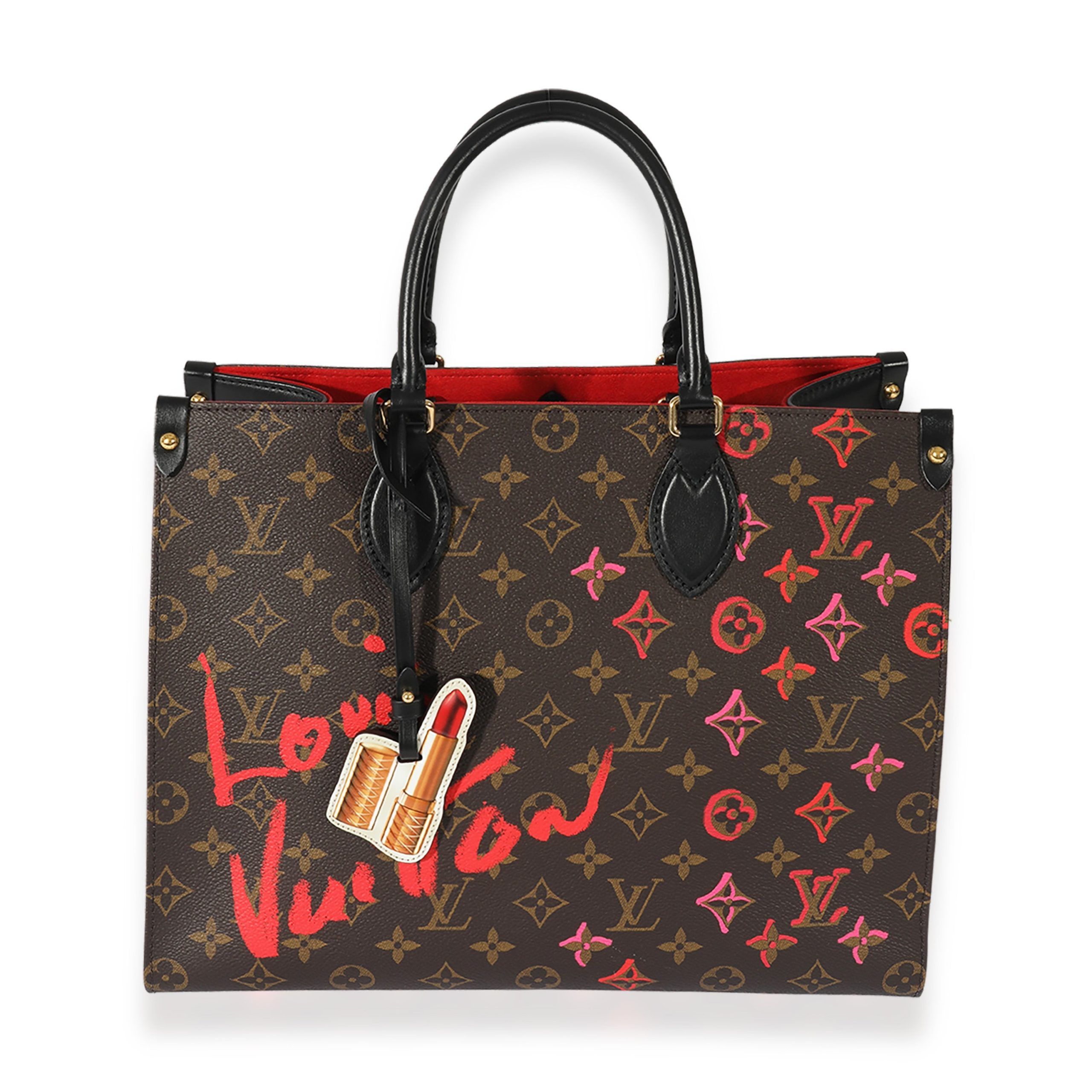 image of Louis Vuitton Monogram Fall In Love Onthego Mm in Brown, Women's