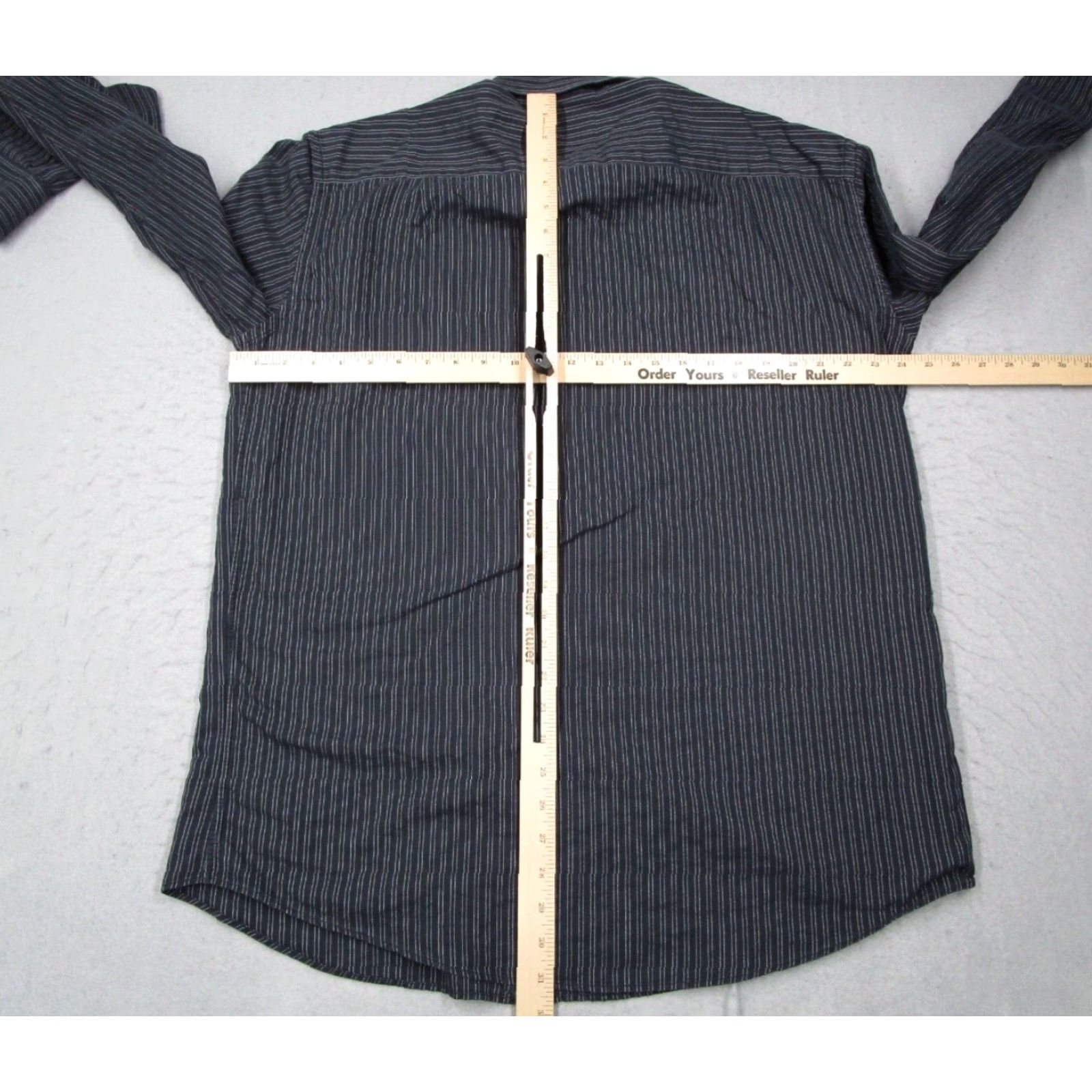 Zanella Zanella Mens XL Gray Striped Long Sleeve Button Down Collar Cotton Shirt Made in Italy Size US XL / EU 56 / 4 - 6 Thumbnail