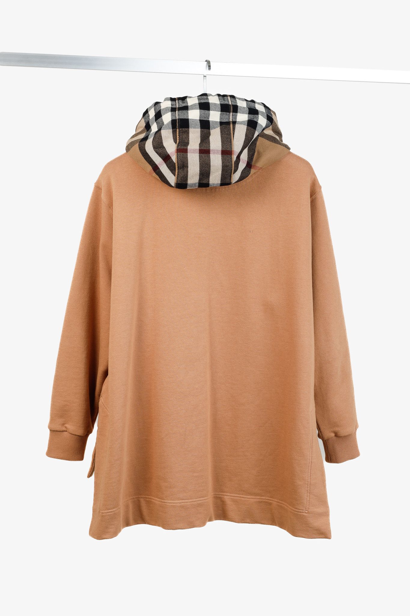 Burberry Burberry Melodie Camel Cotton Check-Hood Oversized Hoodie Size S / US 4 / IT 40 - 2 Thumbnail