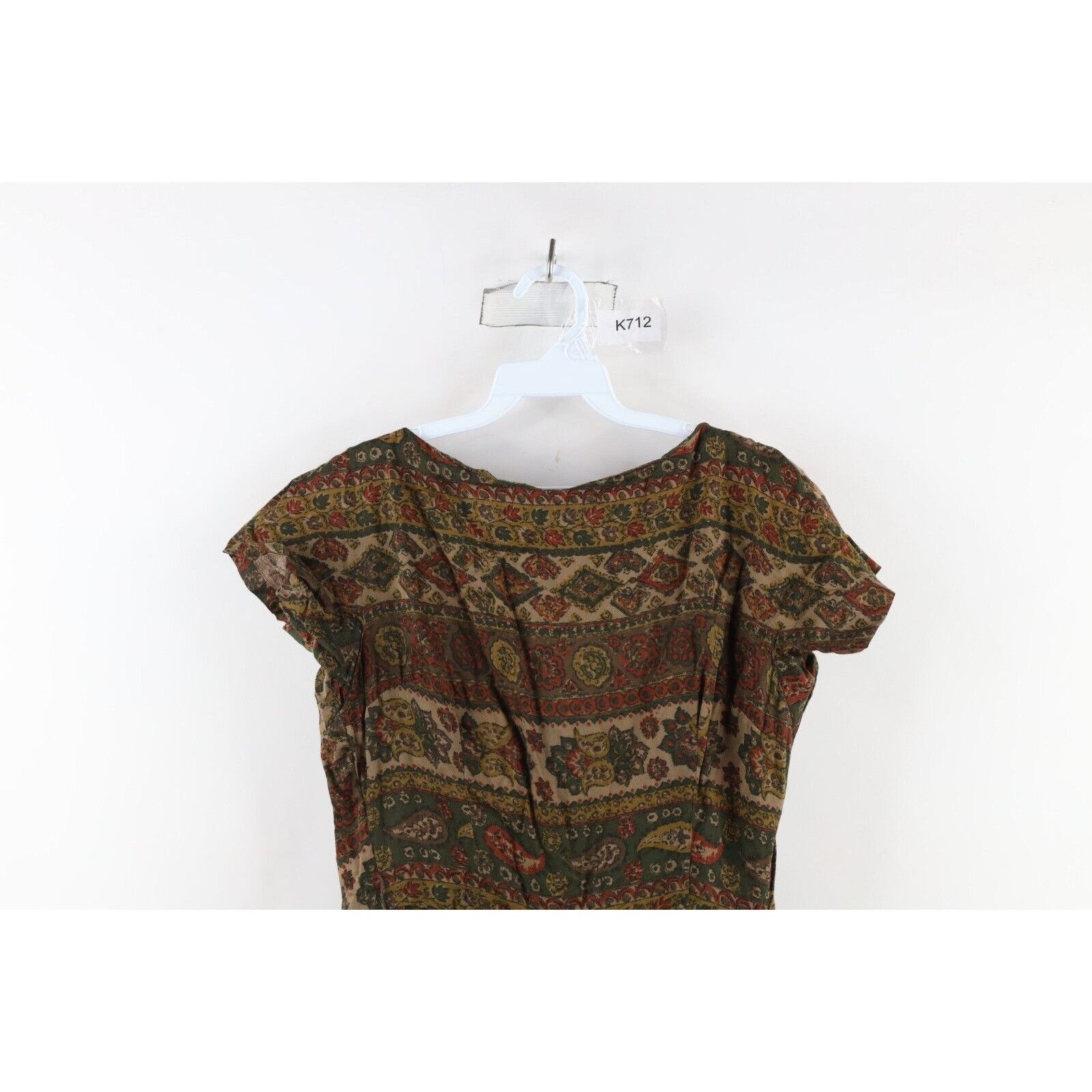 Vintage Vintage 50s 60s Mid Century Modern MCM Flower Tapestry Dress Size M / US 6-8 / IT 42-44 - 2 Thumbnail