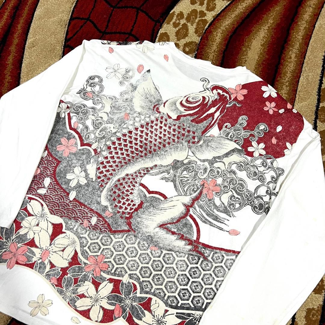 Japanese Brand Vintage Koi Fish Karakuri Tamashii Design Rare T Shirt Size US XL / EU 56 / 4 - 4 Thumbnail