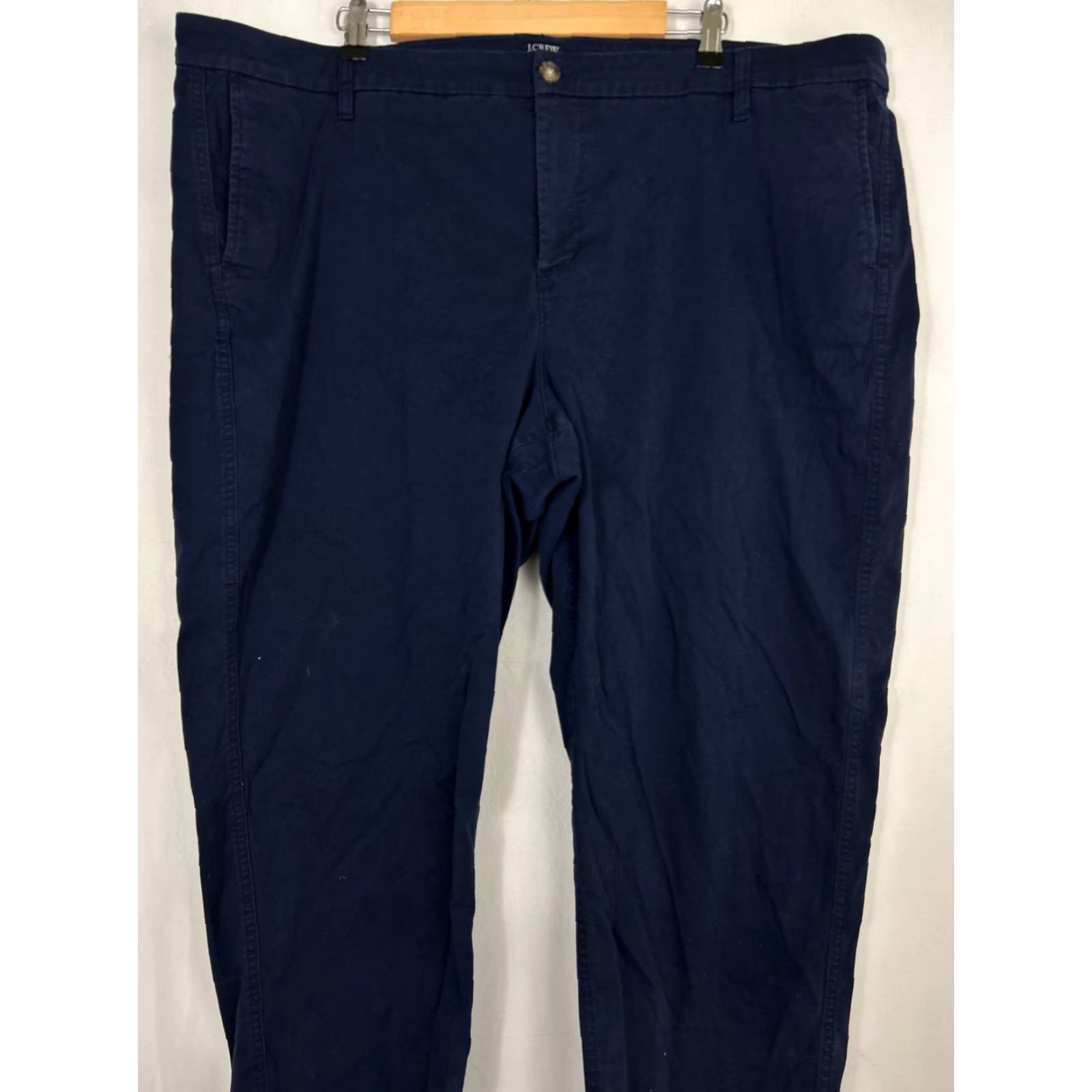 J.Crew J.CREW Womens Chino Pants Navy 22 High Rise Girlfriend Blue Cotton Blend Shirt? Size ONE SIZE - 3 Thumbnail