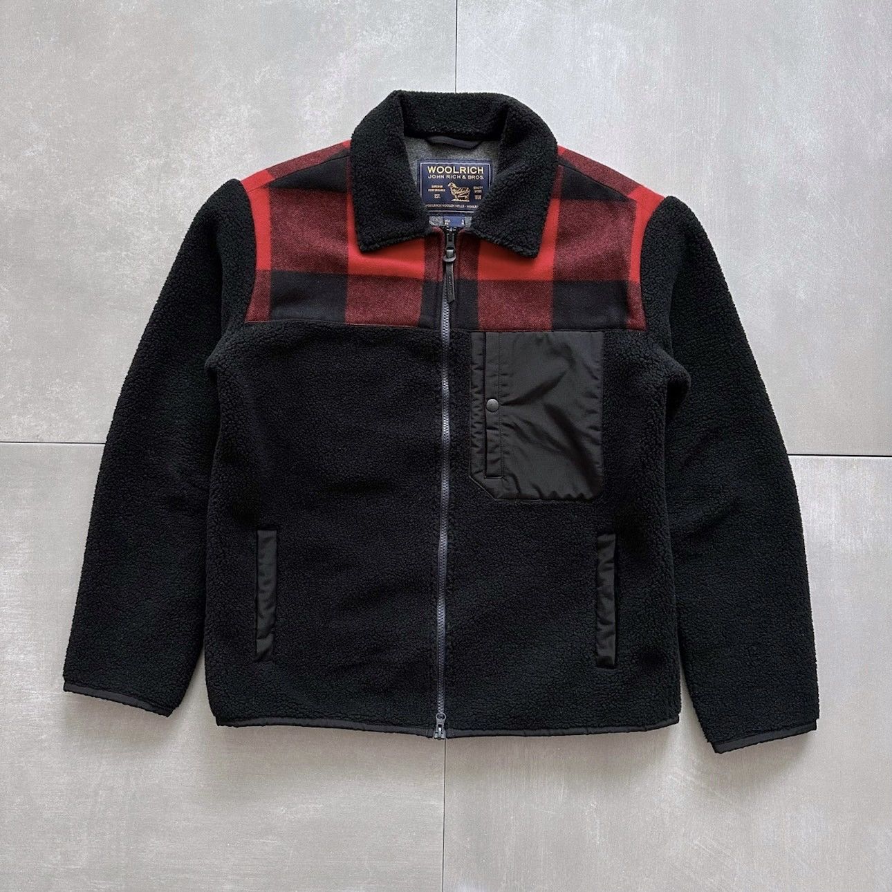 Woolrich Woolen Mills Woolrich Buffalo Curly Fleece Jacket Black Red Size US S / EU 44-46 / 1 - 1 Thumbnail