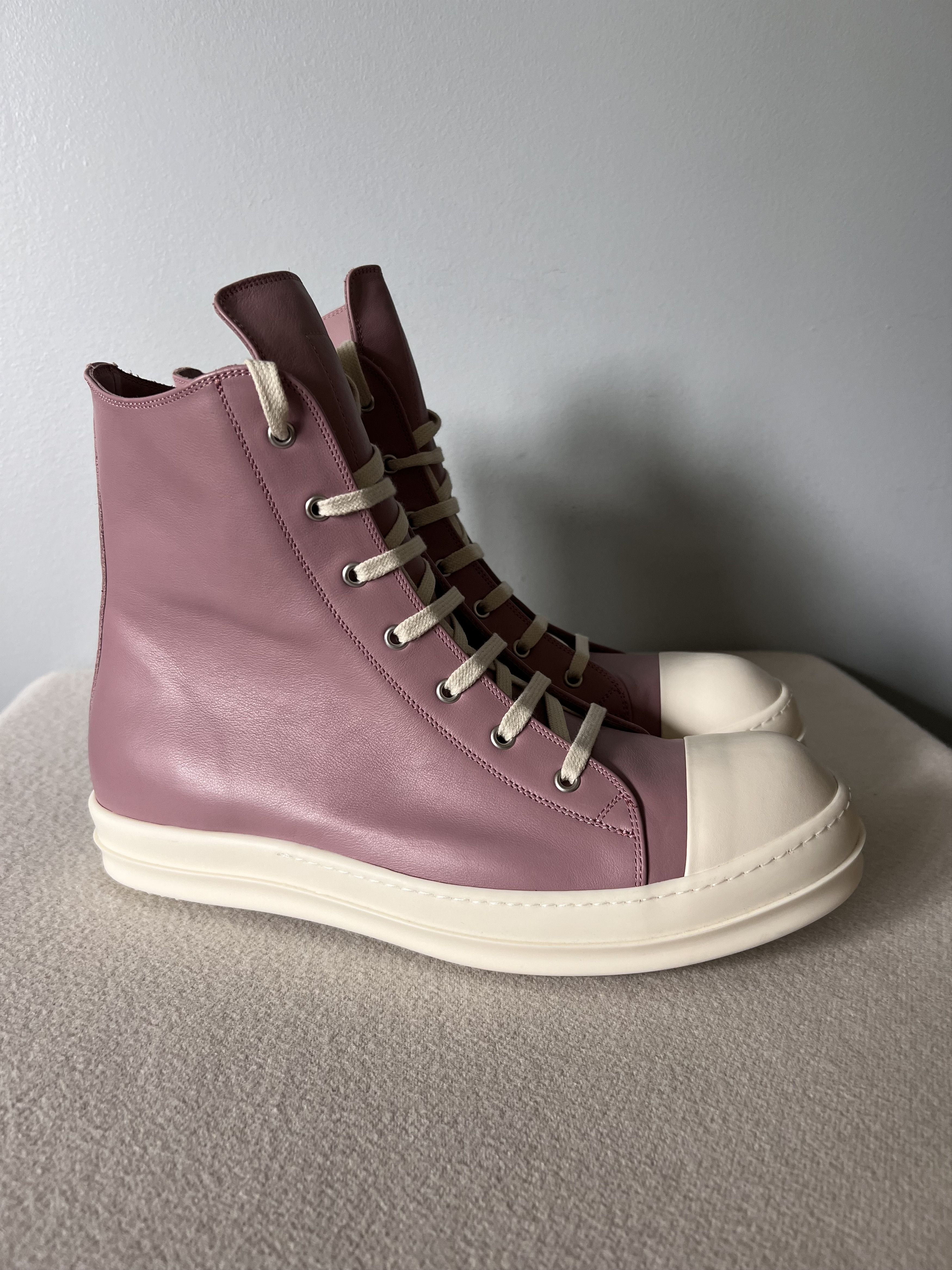 Rick Owens Rick Owens Ramones in Dusty Pink Leather Size US 13 / EU 46 - 1 Thumbnail