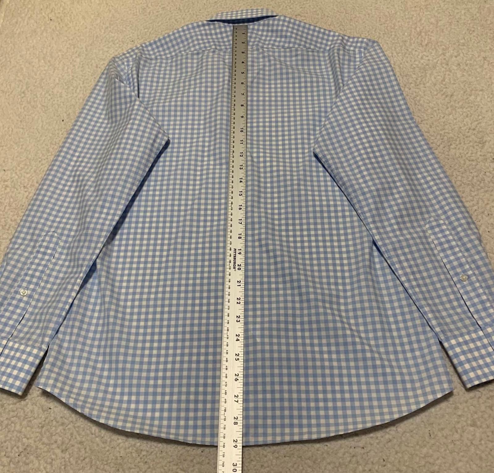 Proper Cloth Proper Cloth Men's Small Light Blue Check Dress Shirt Size US S / EU 44-46 / 1 - 11 Thumbnail