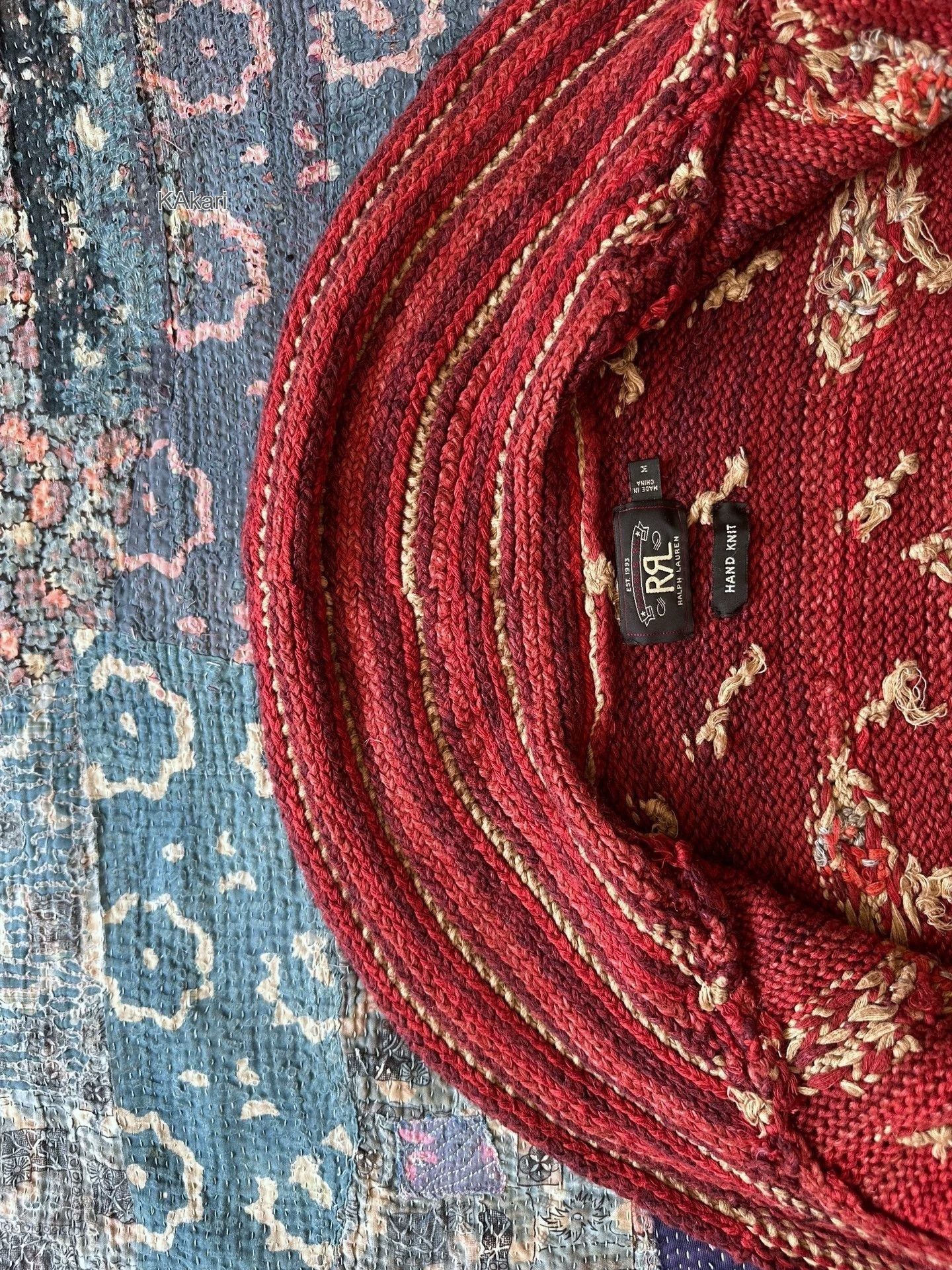 RRL Ralph Lauren Red Patterned Button-Front Knit Cardigan Size US XXS / EU 40 - 5 Thumbnail
