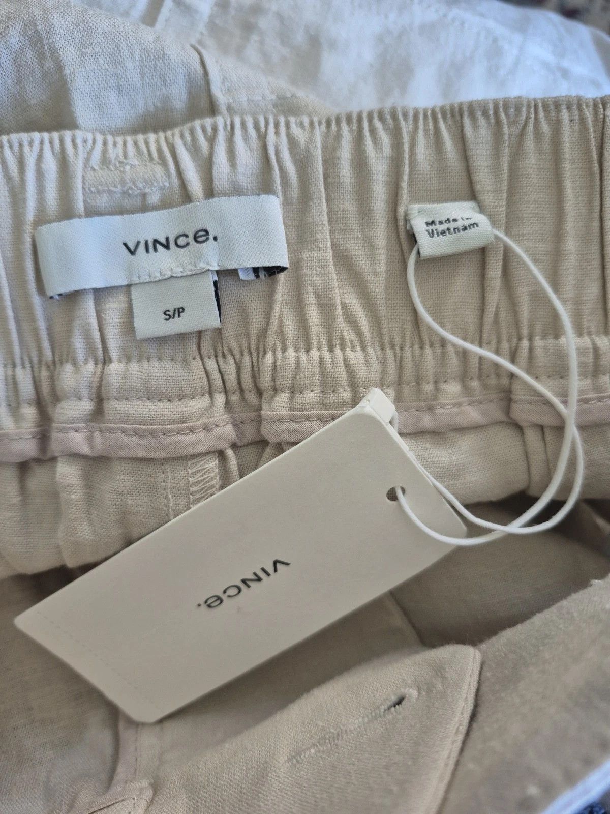 Vince Vince Pants Tan Cargo Linen Blend Belted Cuffed Size S Size 29" - 5 Thumbnail