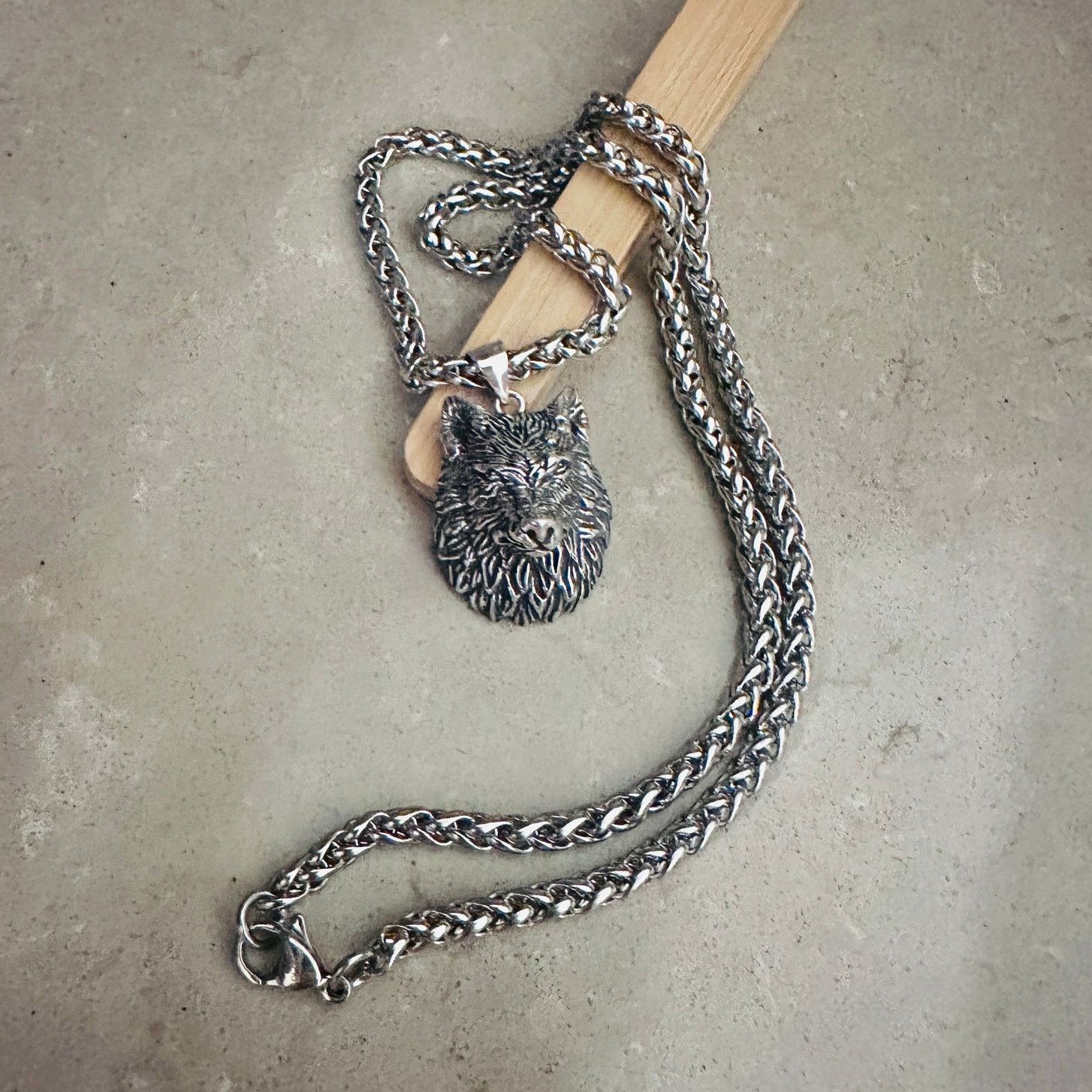 Other Sterling Silver Wolf Head Necklace Size ONE SIZE - 3 Thumbnail