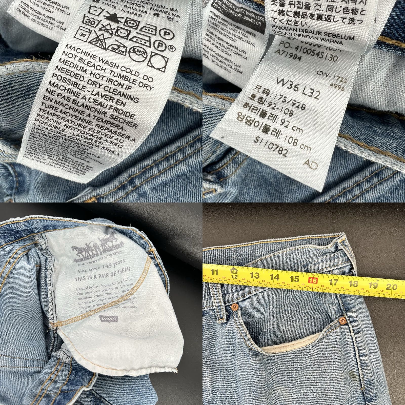 Levi's Levi's 550 Jeans Mens 36x30 Blue Relaxed Tapered Denim Medium Wash Casual Size US 36 / EU 52 - 8 Thumbnail