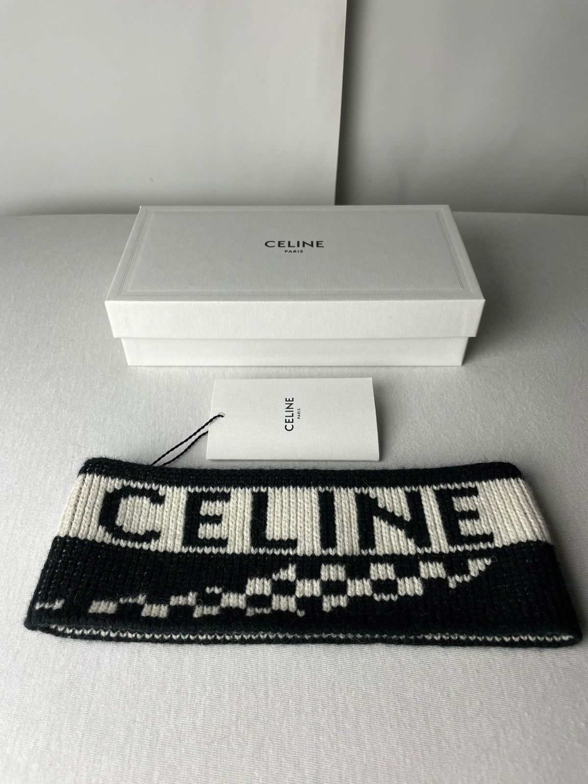 Celine × Hedi Slimane FW21 JAPAN ONLY - Headband hat checkered logo Pop Up Only Size ONE SIZE - 4 Thumbnail