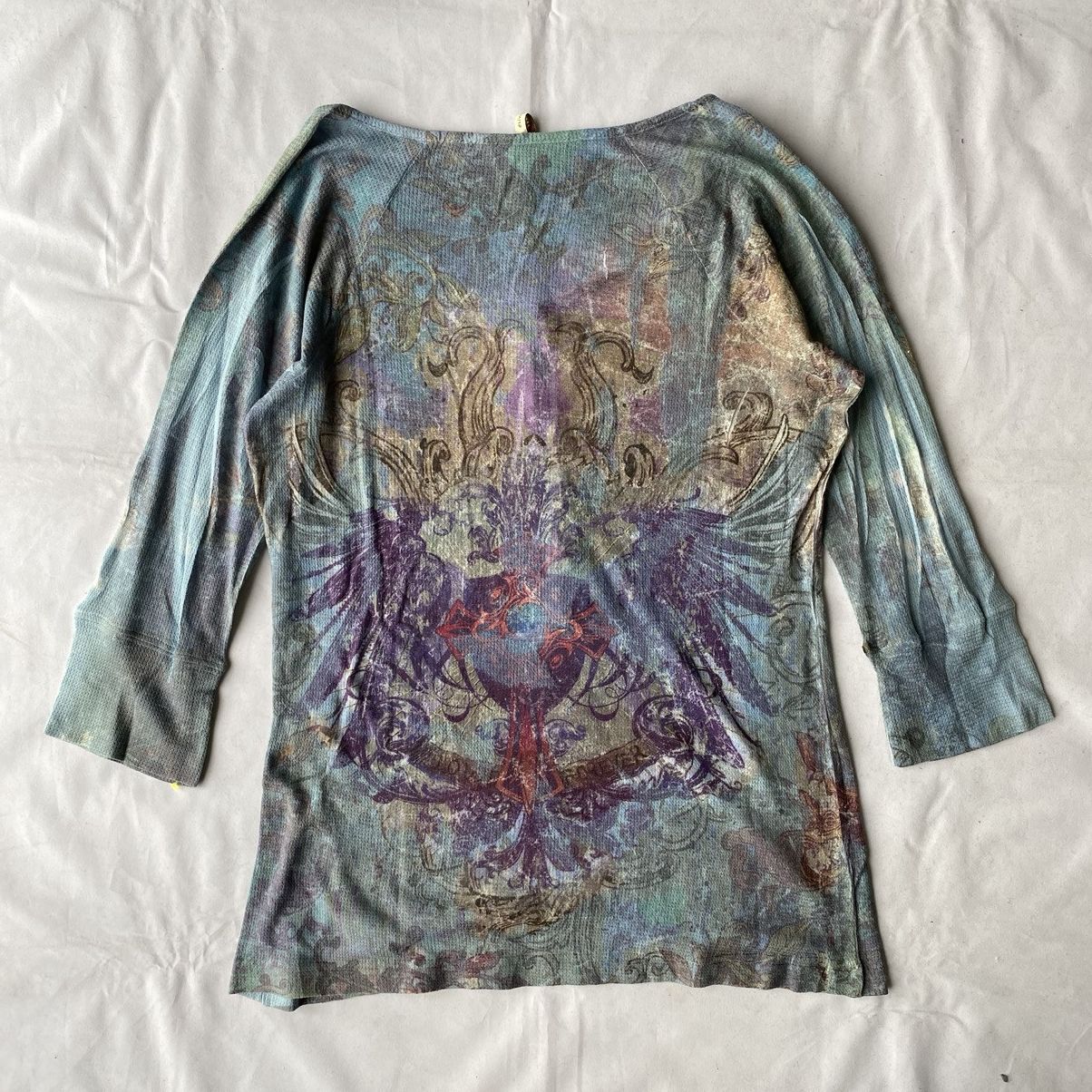 If Six Was Nine × Issey Miyake × Japanese Brand Japan Style Celestial Cross Henley Bohemian Chic Long Sleeve Size L / US 10 / IT 46 - 10 Thumbnail