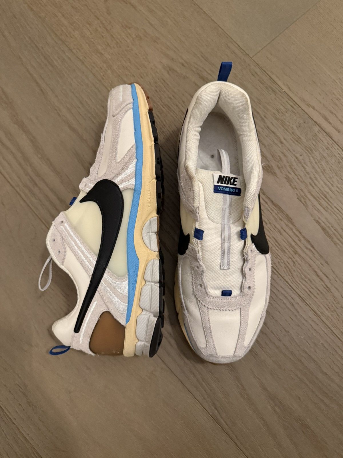 Nike Nike Zoom Vomero 5 White/Blue Black Swoosh – Men’s Size US 14 / EU 47 - 1 Thumbnail