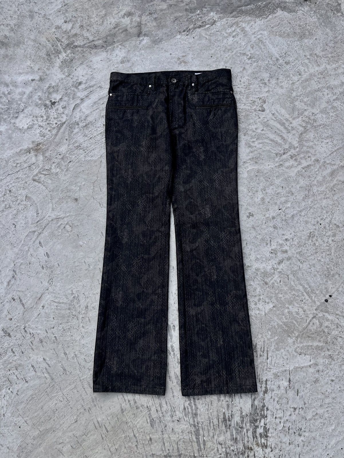 semanticdesign RARE Semanticdesign Snake Skin Pattern Flared Pants Size US 33 - 1 Thumbnail