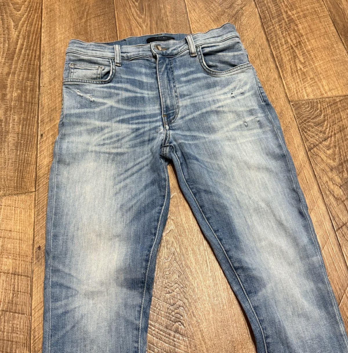Amiri Amiri Ripped Light Blue Jeans Slim Fit Denim Pants Size US 31 - 3 Thumbnail