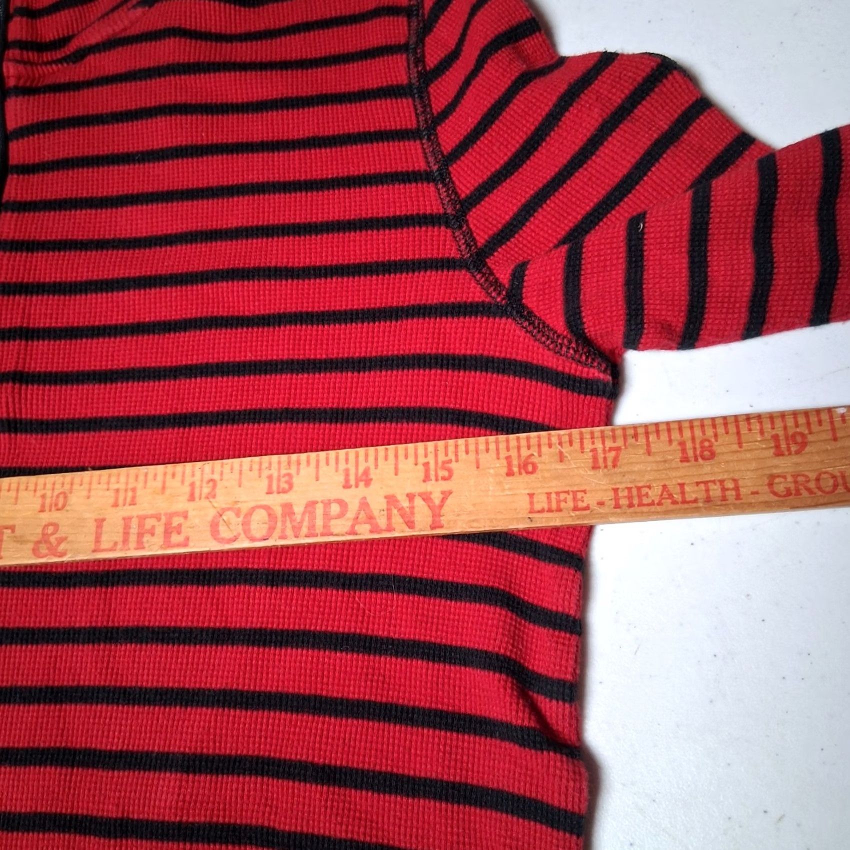 Ralph Lauren Lauren Ralph Lauren Shirt Women XS Thermal Red Black Stripe 1/4 Zip Preppy READ Size XS / US 0-2 / IT 36-38 - 7 Thumbnail