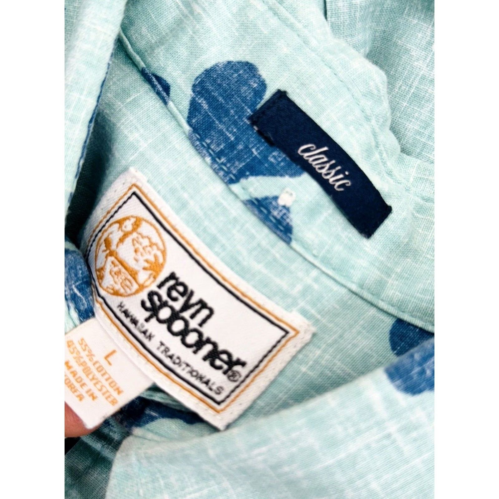 Reyn Spooner REYN SPOONER Pullover Hibiscus Floral Hawaiian Aloha L Shirt EXCELLENT Men Short Sleeve Button-Up Green Blue L Pink? Size US L / EU 52-54 / 3 - 4 Thumbnail