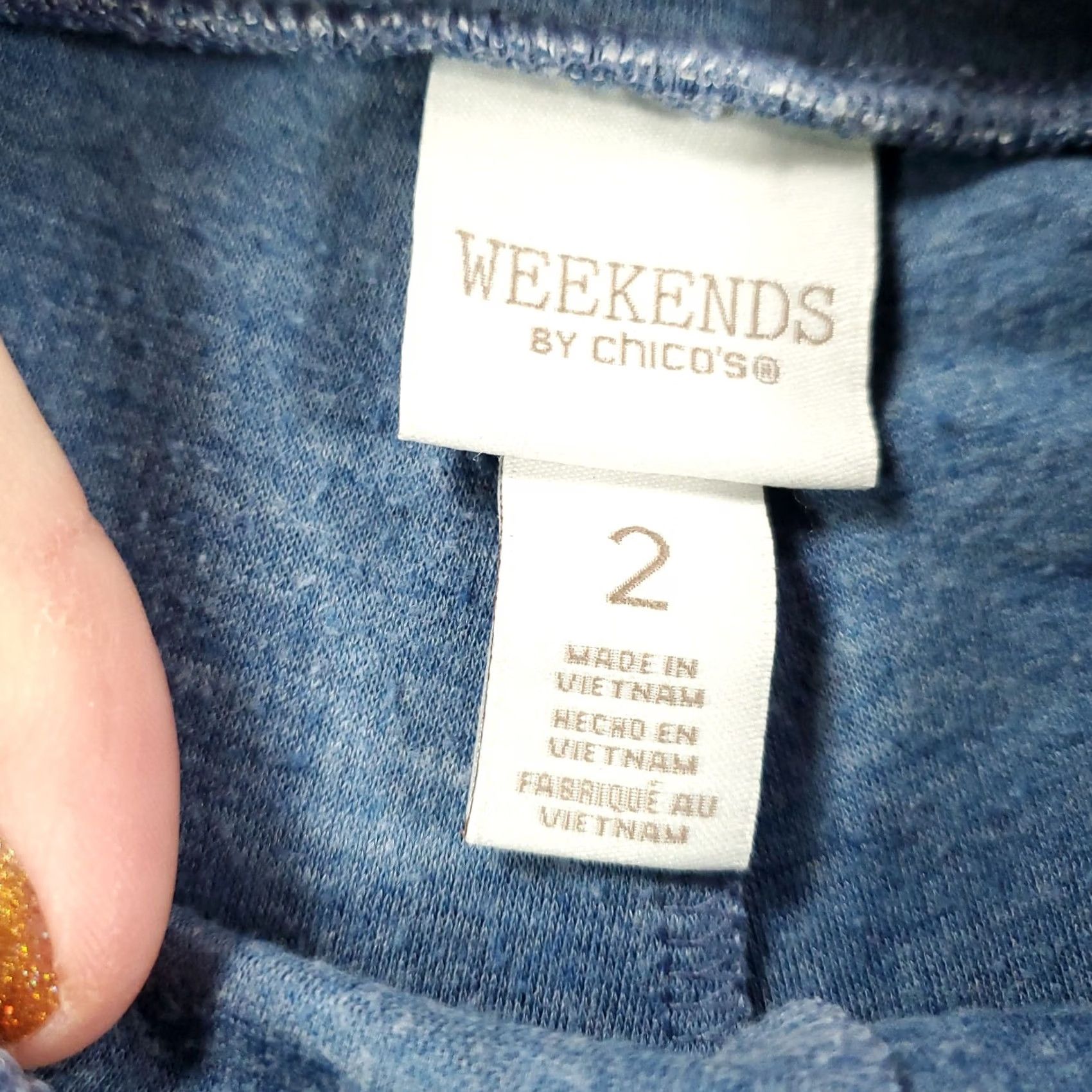 Vintage Chico's Pants Womens L Blue Heathered Performance Stretch Comfort Straight Ankle Pockets Size 36" / US 14 / IT 50 - 5 Thumbnail