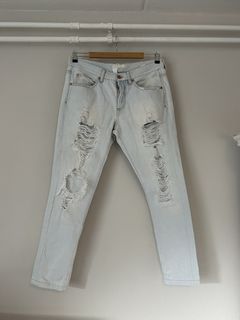 Off-White c/o Virgil Abloh Graffiti Embroidered Jeans in White for Men