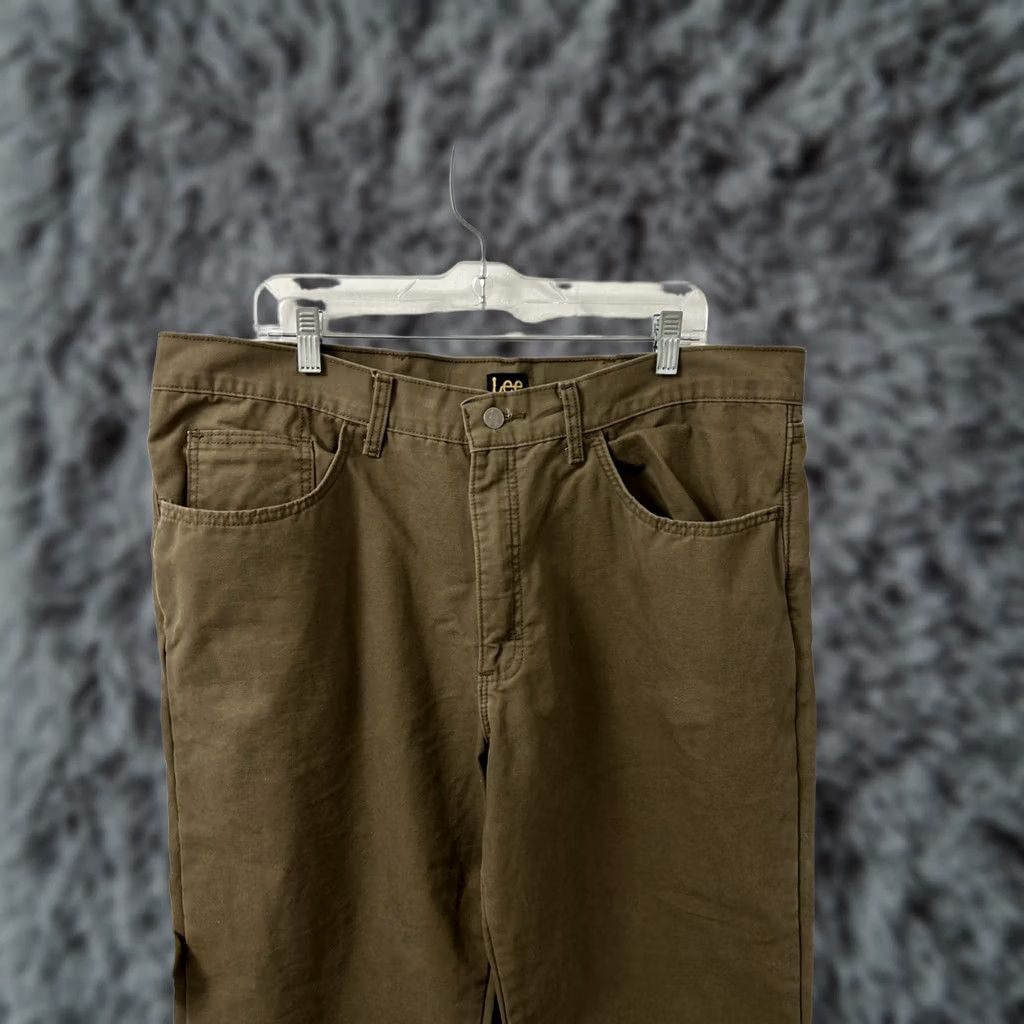 Lee VINTAGE Lee Flannel Lined Pants Mens 40x32 Brown Relaxed Fit Khaki Work Trousers Size US 40 / EU 56 - 1 Thumbnail