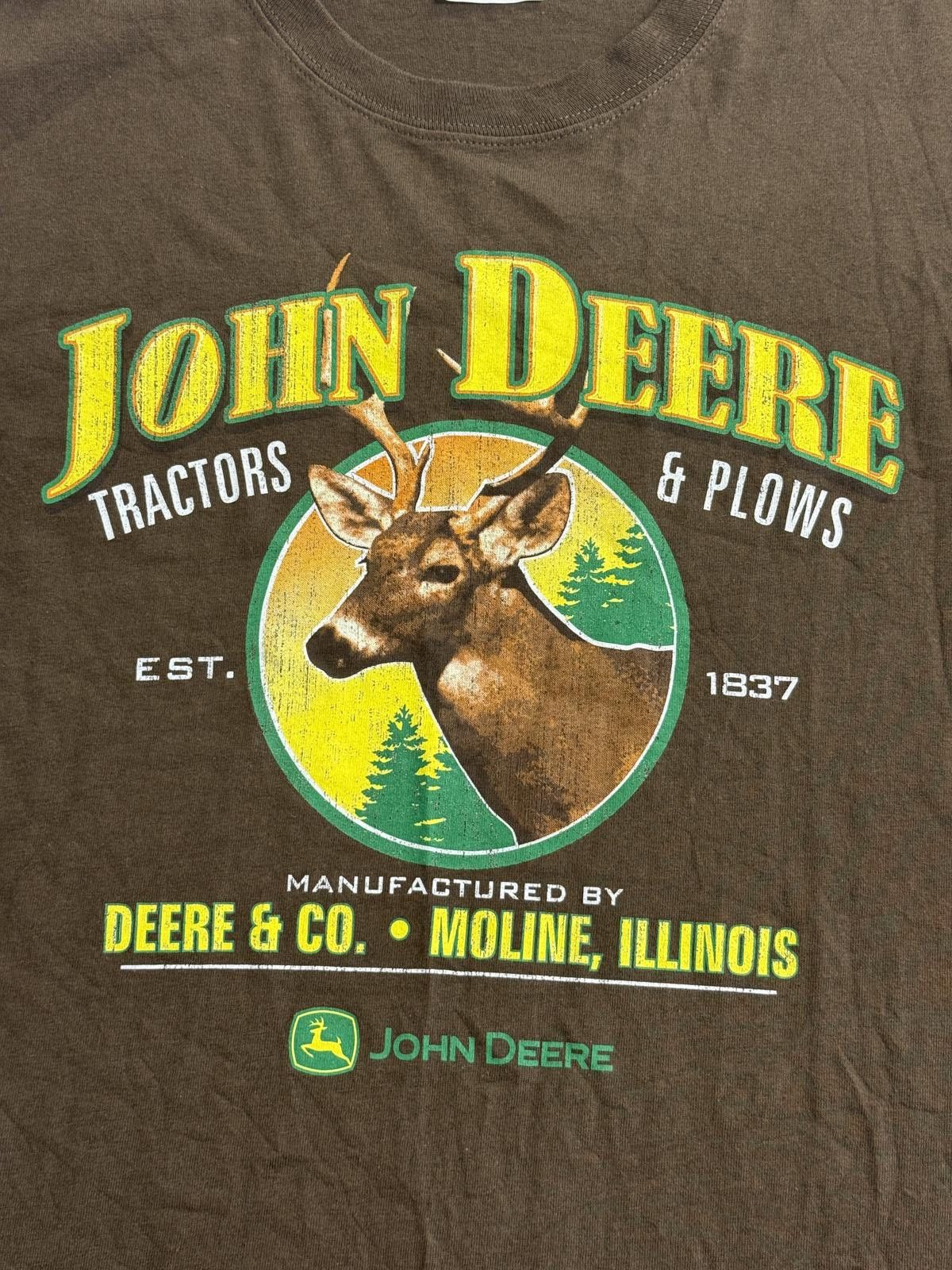 Hanes Y2K John Deere T-shirt Deer Logo Moline Illinois Tee - L Size US L / EU 52-54 / 3 - 4 Thumbnail