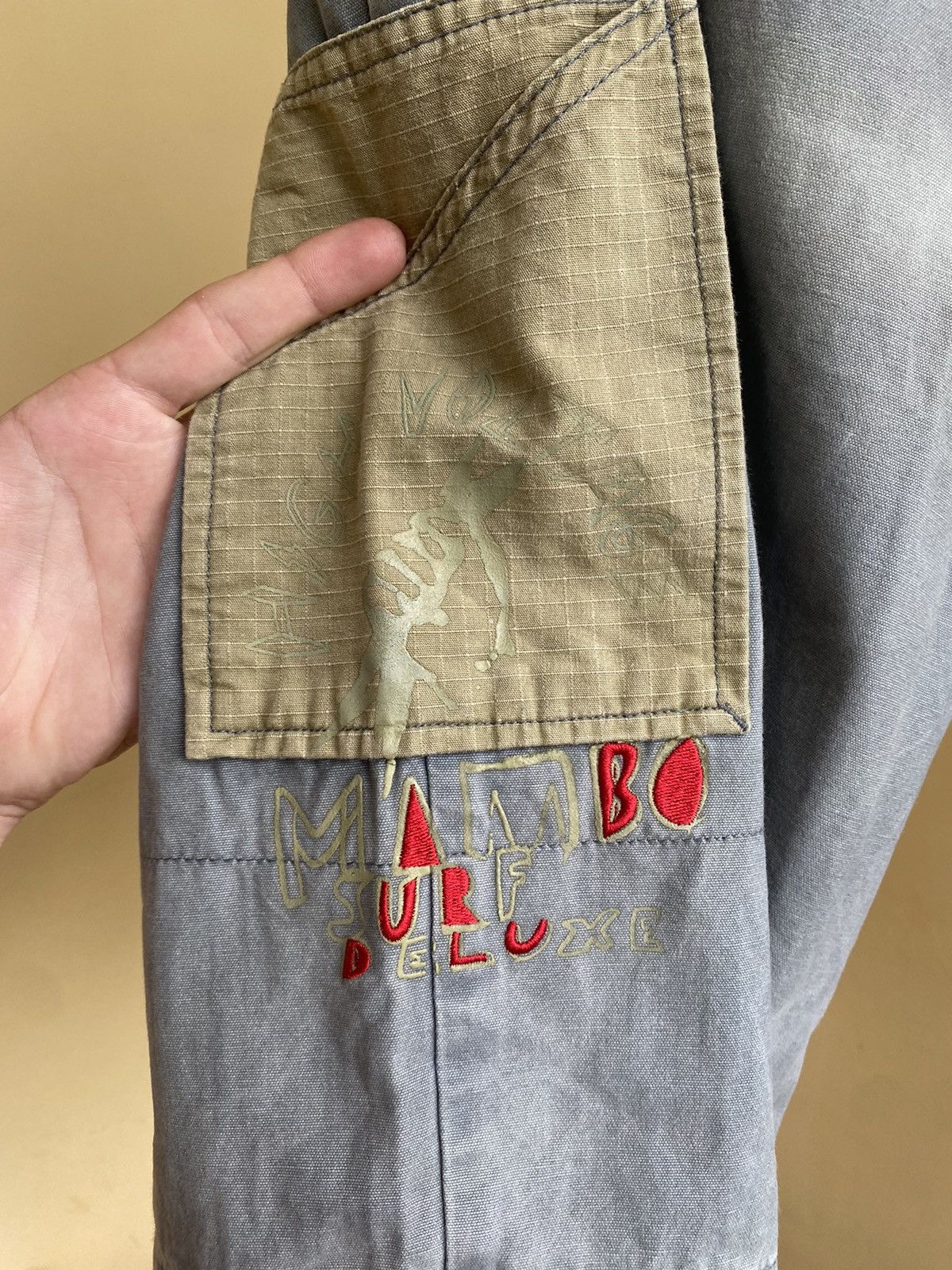 Mambo × Vintage Rare! Vintage 1990’s Mambo Night Voltage Cargo Shorts Size US 32 / EU 48 - 9 Thumbnail