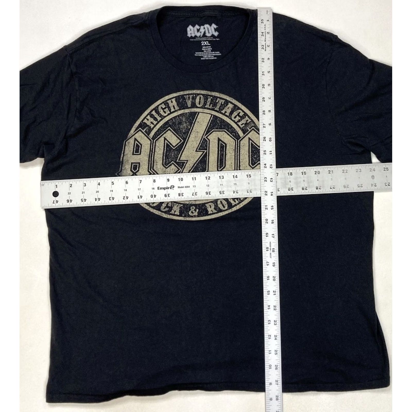 Vintage ACDC High Voltage Rock & Roll 1975 Retro Graphic T-shirt Men XL Black Size US XL / EU 56 / 4 - 5 Thumbnail