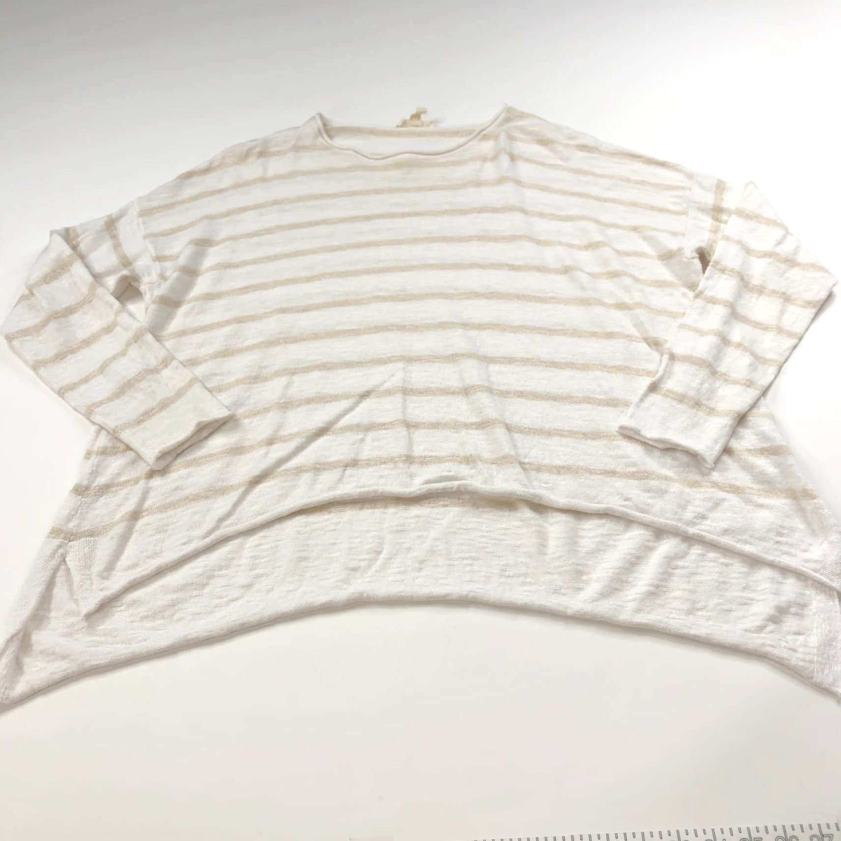 Eileen Fisher Eileen Fisher White Linen Blend Lightweight Boat Neck Pullover Sweater, Medium, Casual Womens, Knit, Classic American Style Size M / US 6-8 / IT 42-44 - 4 Thumbnail