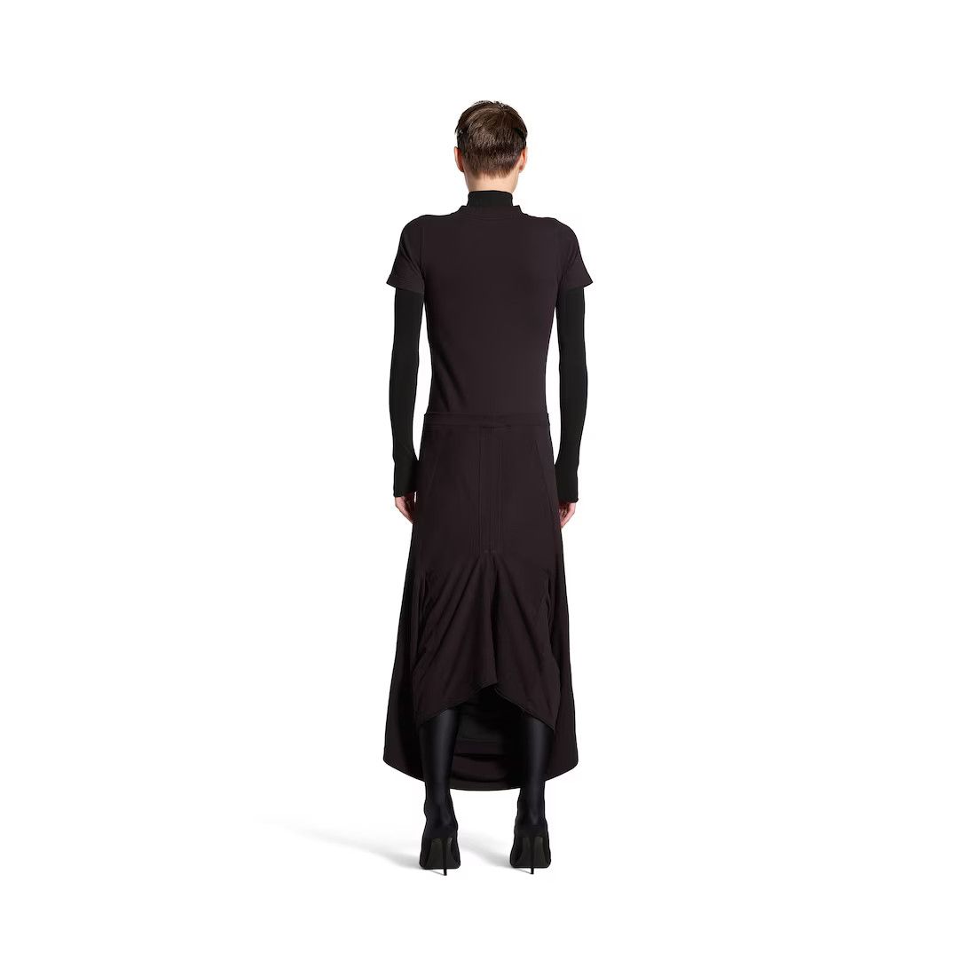 Balenciaga o1mt1gz0125 Patched T-Shirt Dress in Black Size L / US 10 / IT 46 - 5 Thumbnail
