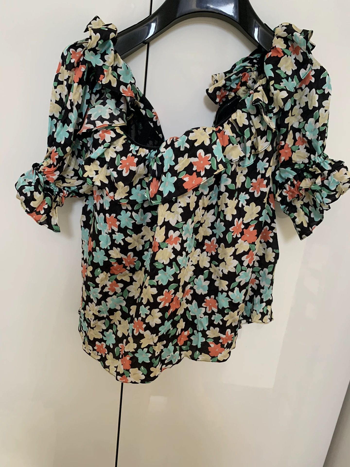 Saint Laurent Paris Saint Laurent Floral Off-Shoulder Top Size S / US 4 / IT 40 - 1 Thumbnail