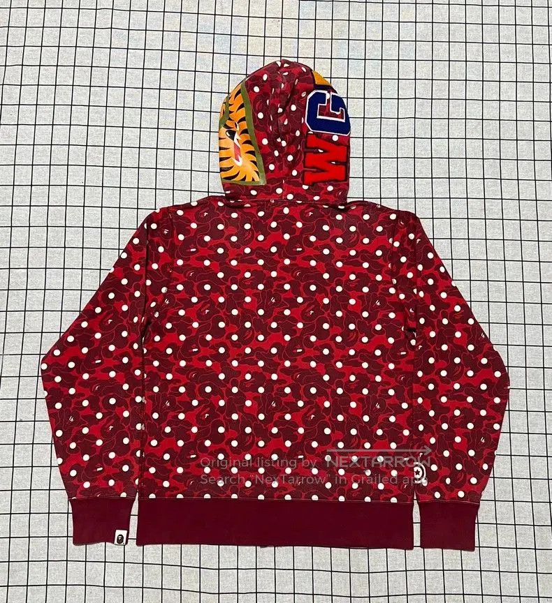 Bape Bape Red Camouflage Shark Hoodie Jacket. Size US M / EU 48-50 / 2 - 2 Thumbnail