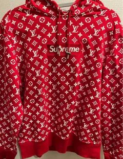 supreme louis vuitton hoodie red