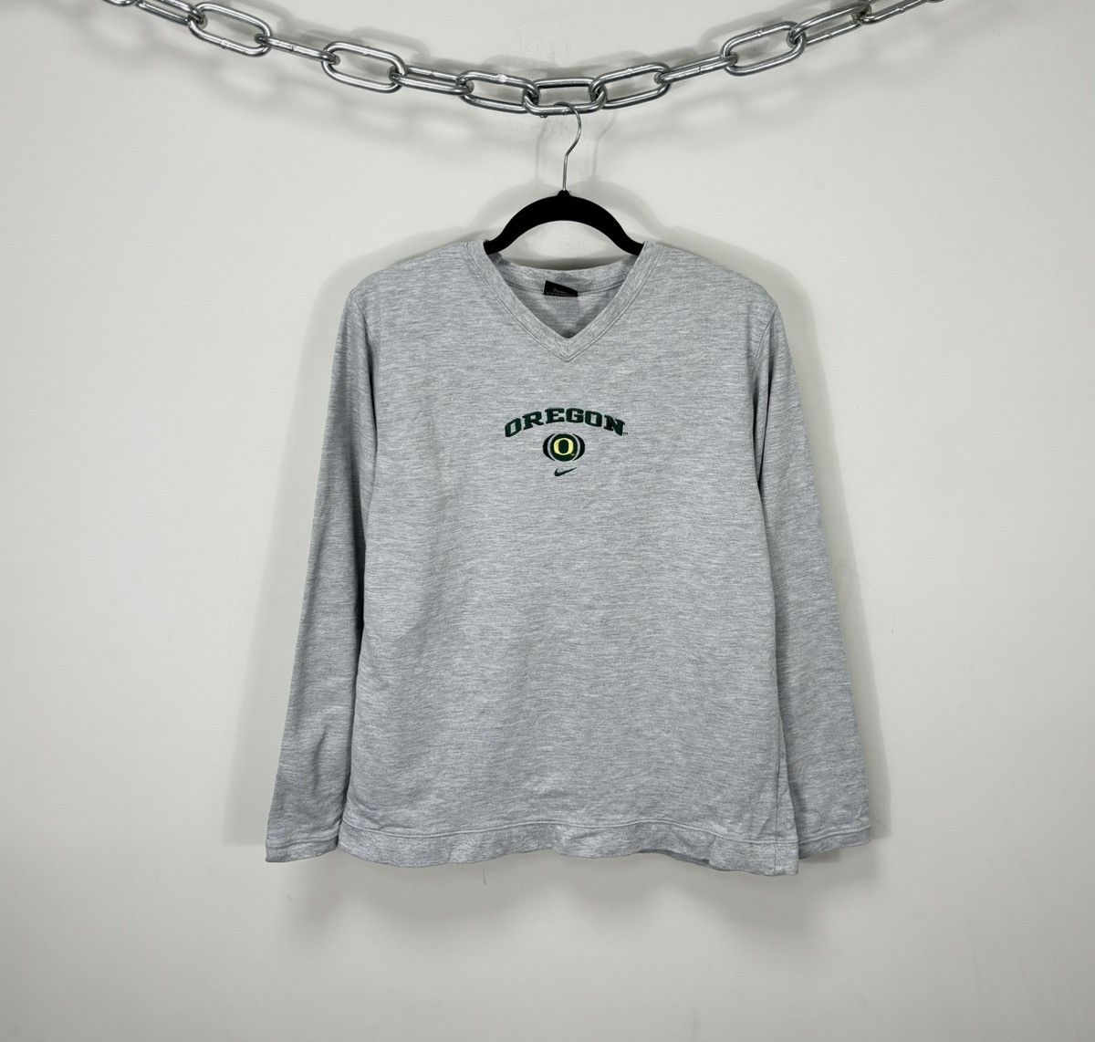 Nike × Vintage Vintage Nike Oregon 90s Big Embroidered Logo Hype Sweatshirt Size US M / EU 48-50 / 2 - 1 Thumbnail