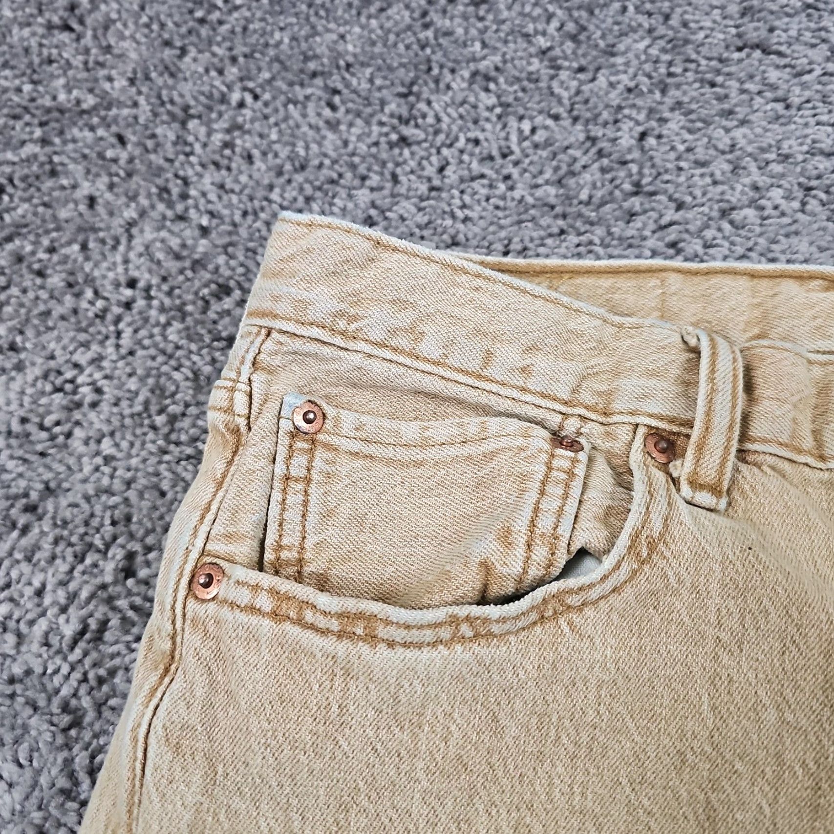 Levi's Levi's 501 Jeans Men's Regular Fit 31x32 Brown Light Wash Mid Rise Stretch Denim Size US 31 - 3 Thumbnail