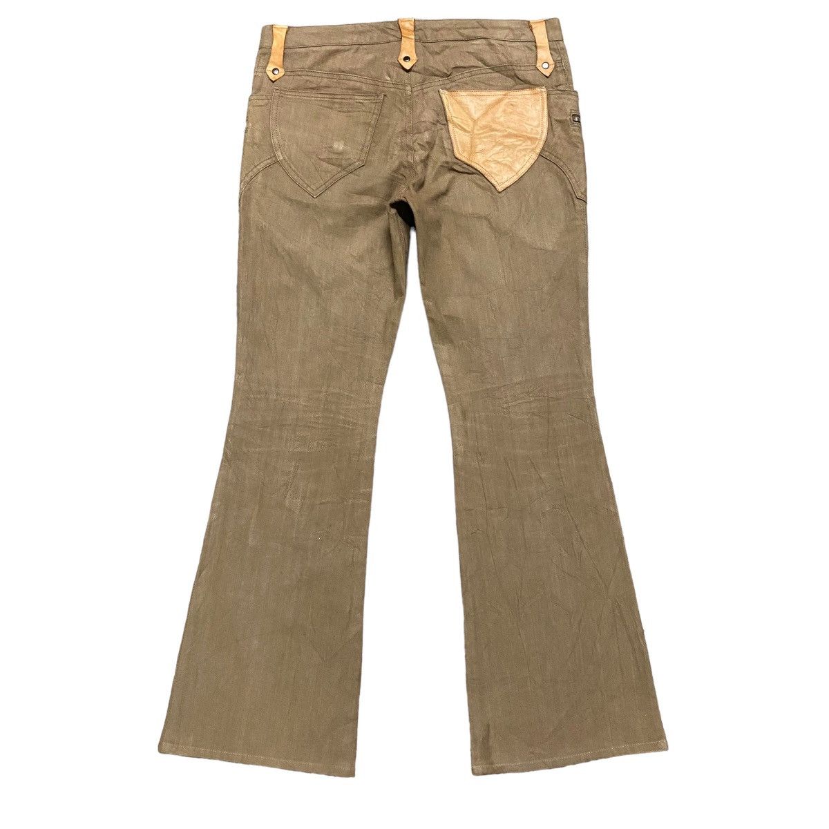 Japanese Brand Japanese Brand Gtreat Leather Trimmed Cargo Flare Pants Size 30" / US 8 / IT 44 - 2 Thumbnail