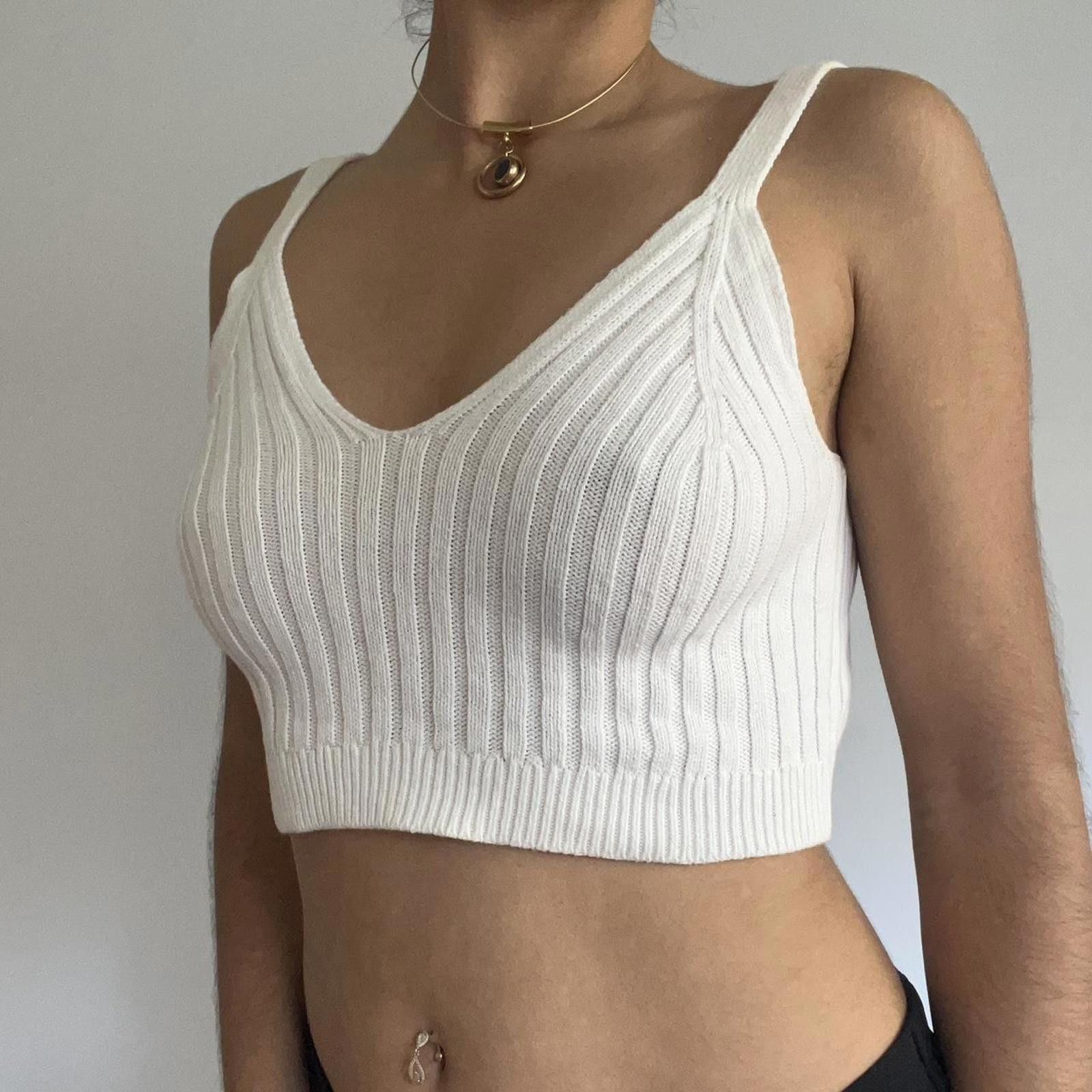 Other White ribbed knit crop top Size XS / US 0-2 / IT 36-38 - 1 Thumbnail