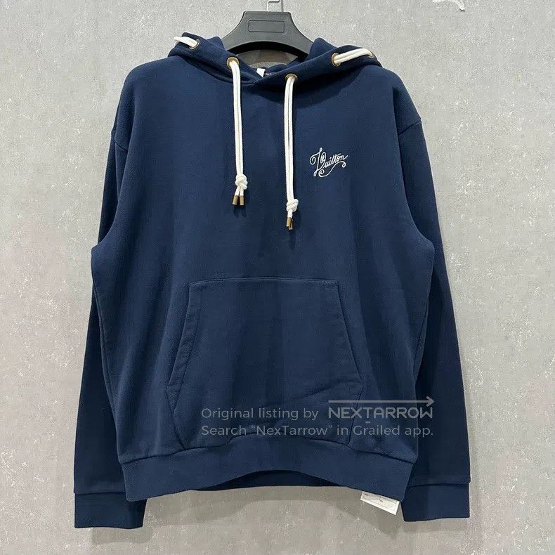 Louis Vuitton Embroidered logo drawstring hooded sweatshir