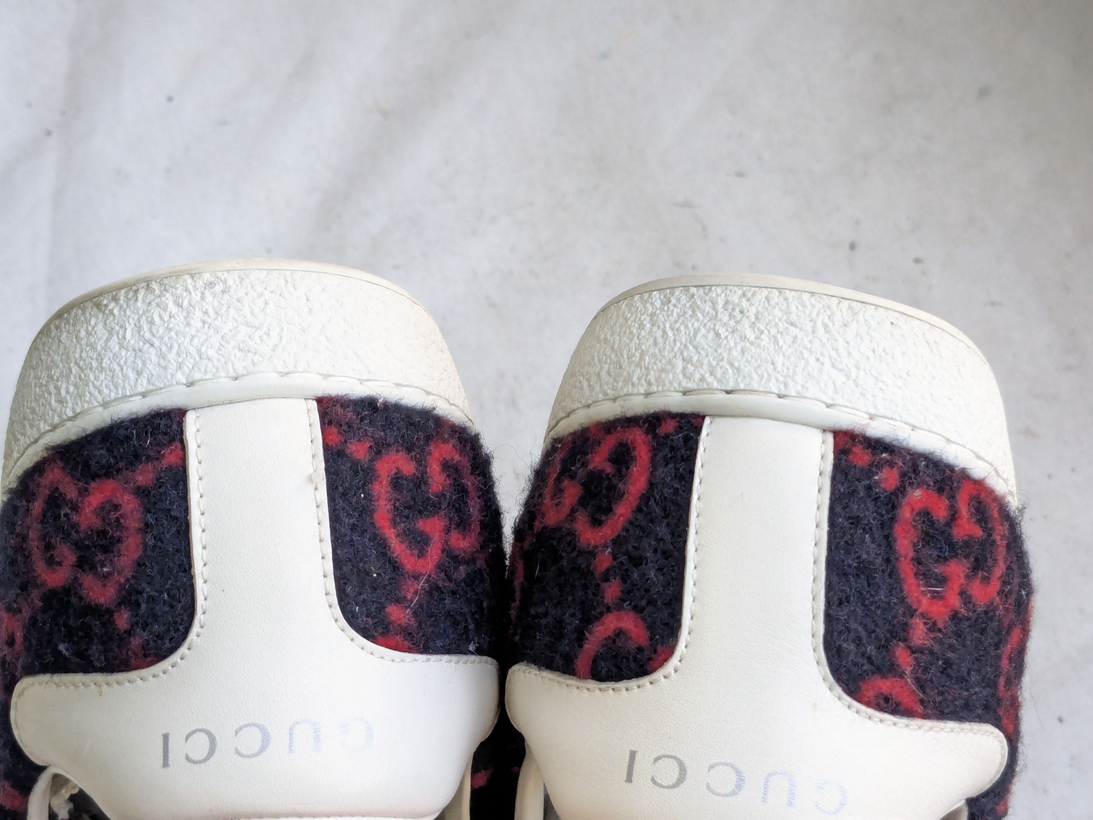 Gucci Gucci Ace Sneakers Monogram GG Logo 10 Red Navy Blue Size US 10 / EU 43 - 15 Thumbnail
