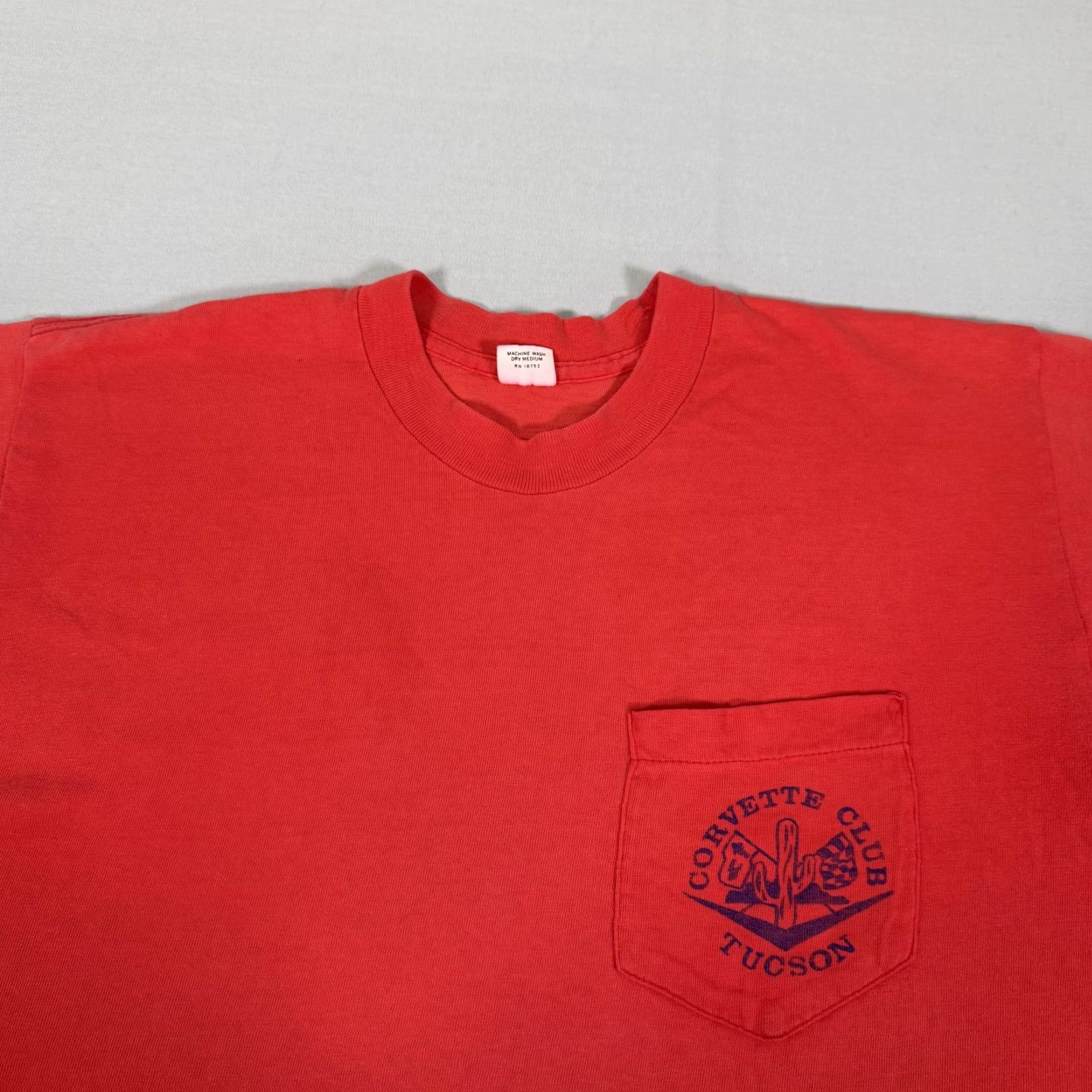 Vintage VINTAGE J. C. Penney Corvette Shirt Men L Red Tucson Club Selvedge Pocket Car Arizona Tee Size US L / EU 52-54 / 3 - 2 Thumbnail