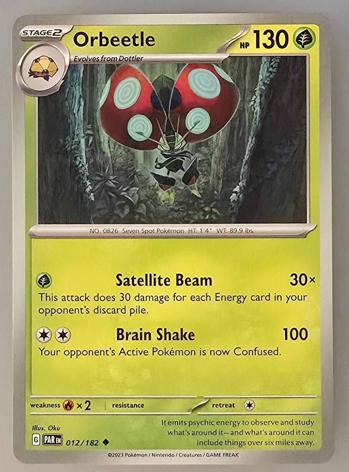 Pokemon Orbeetle card from the Paradox Rift Size ONE SIZE - 1 Thumbnail