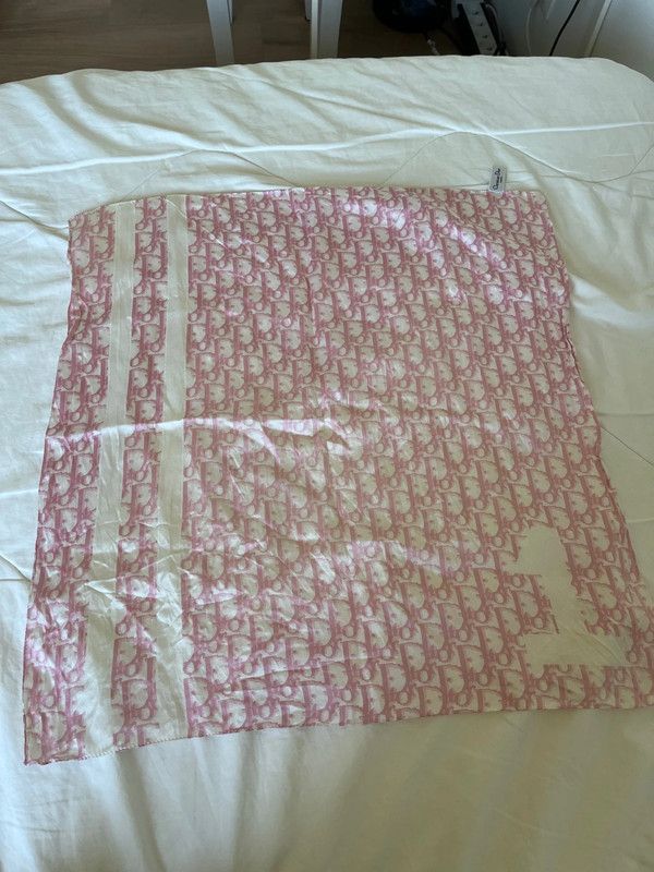 Dior Dior Scarf Silk Bandana Foulard Logo Monogram Pink EX0147 Size ONE SIZE - 1 Thumbnail