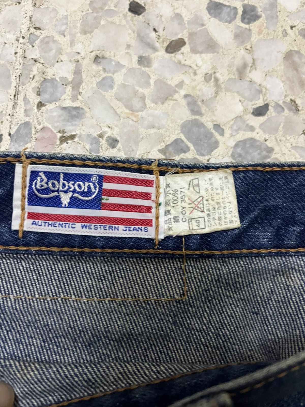 Vintage Bobson Made in Japan 70s Bell Bottom Jeans Scovill Hardware Size US 33 - 5 Thumbnail