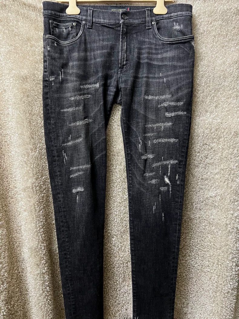 Dolce & Gabbana Dolce & Gabbana Men's Black Distressed Jeans-yf Size US 36 / EU 52 - 1 Thumbnail