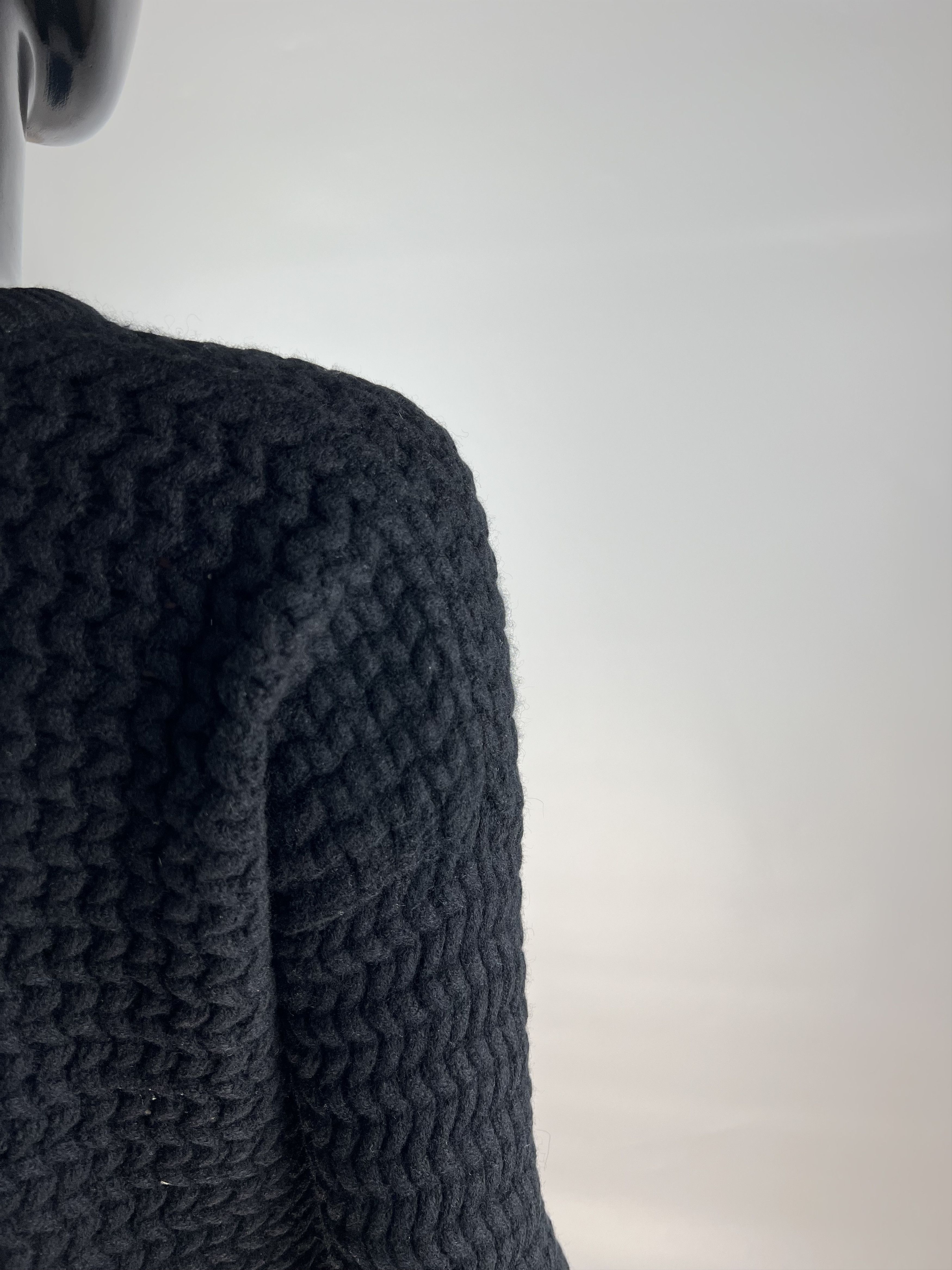 Allude Allude Black Mesh Knitted Cashmere Sweater Size S/M Size M / US 6-8 / IT 42-44 - 3 Thumbnail